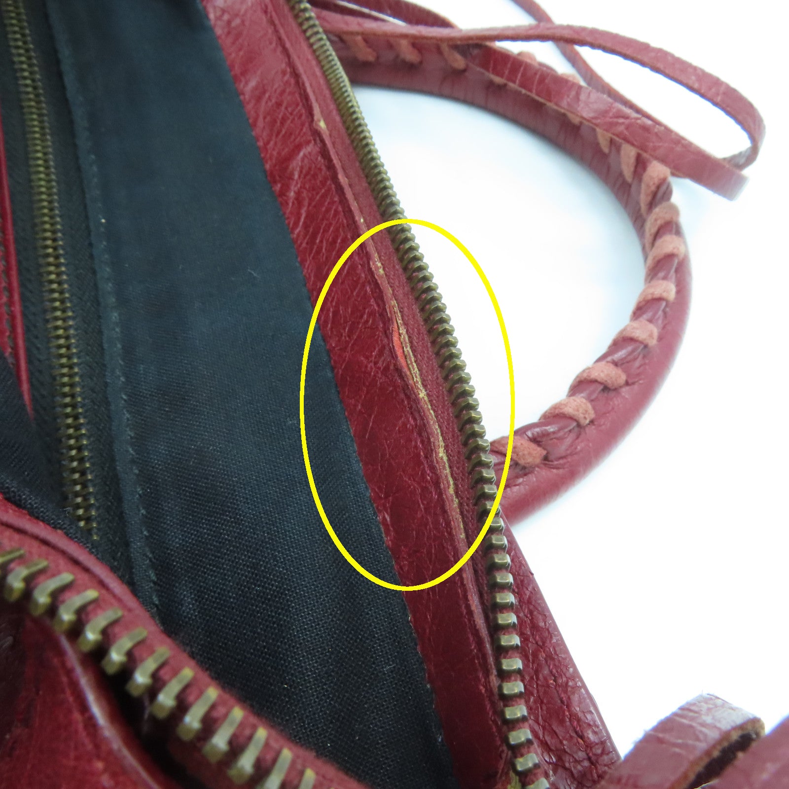 BALENCIAGA 牛皮皮革Mini City手挽肩背兩用袋紅色