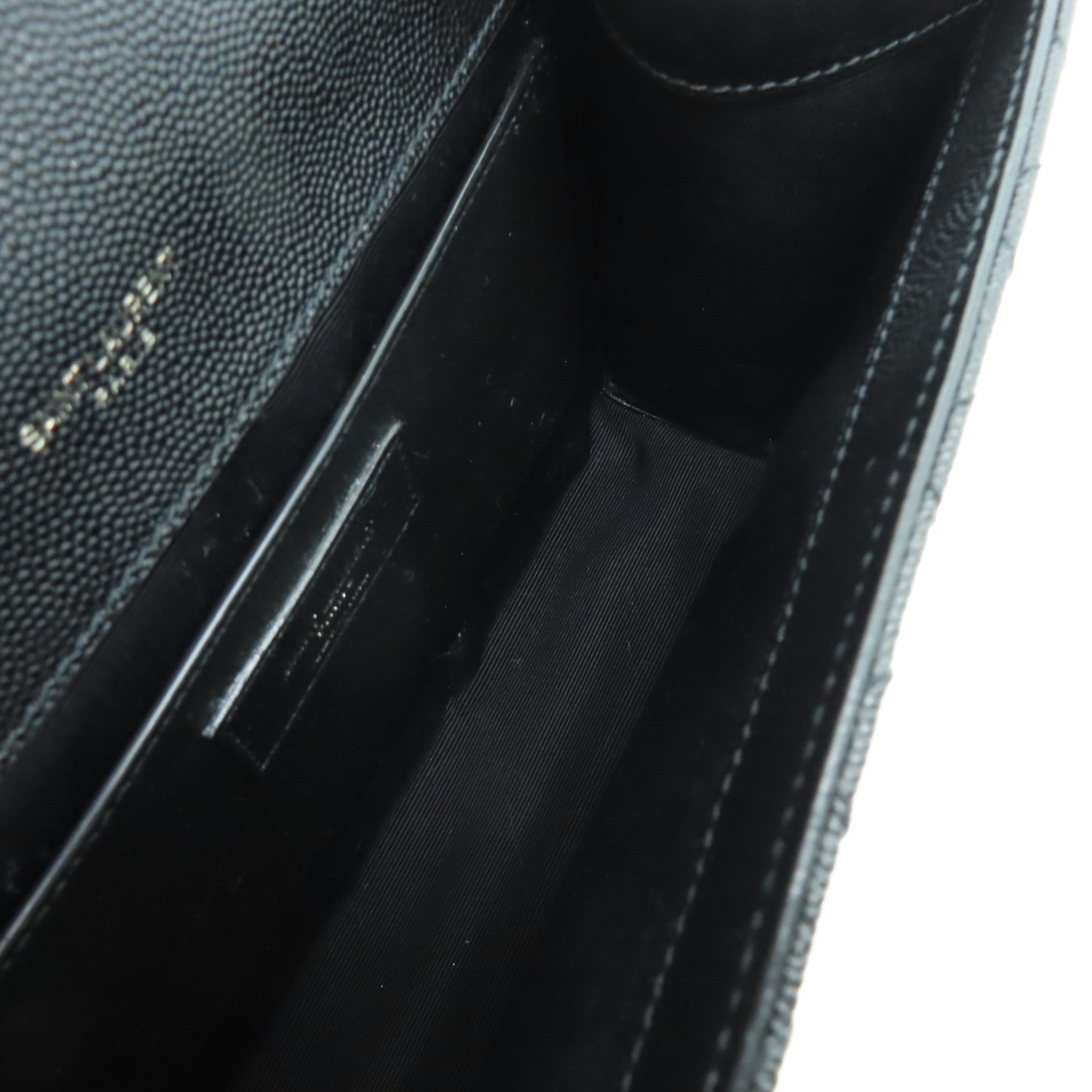 YVES SAINT LAURENT 牛皮皮革Envelope Flap Bag Medium黑扣鏈帶肩背袋黑色