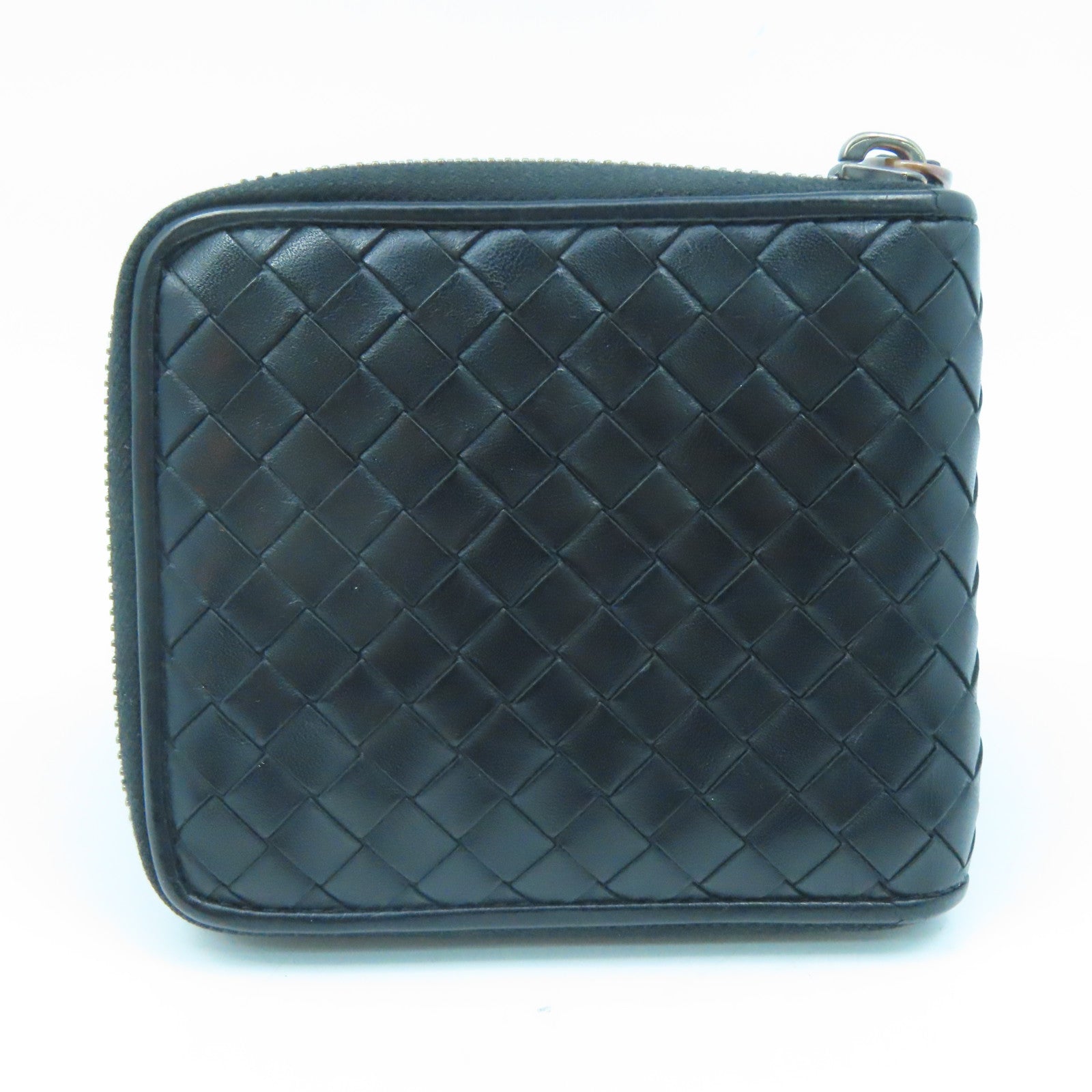 BOTTEGA VENETA 織紋皮革Zipper Wallet金扣錢包黑色