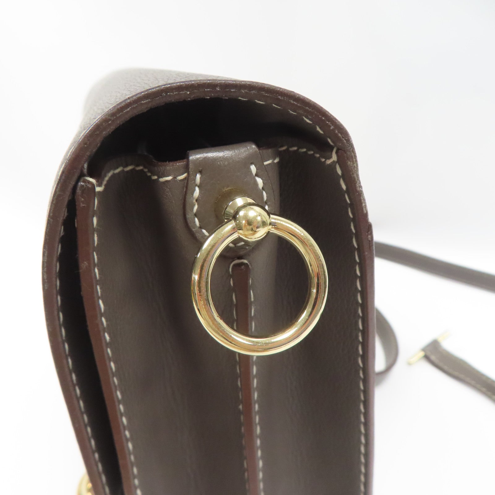 HERMES Evercolor皮革Roulis 23金扣肩背袋錫灰色