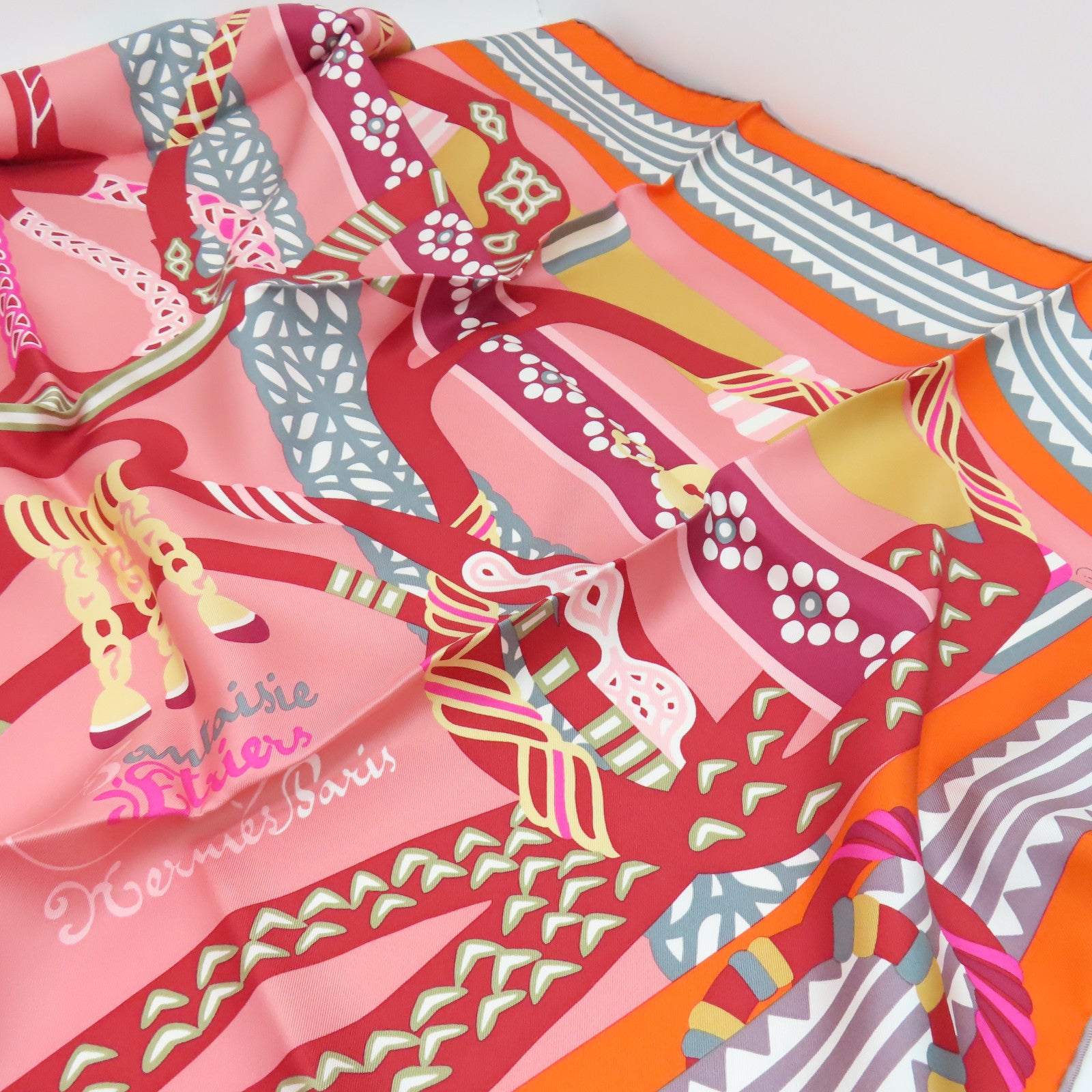 HERMES 丝质Scarf 90x90丝巾橙色