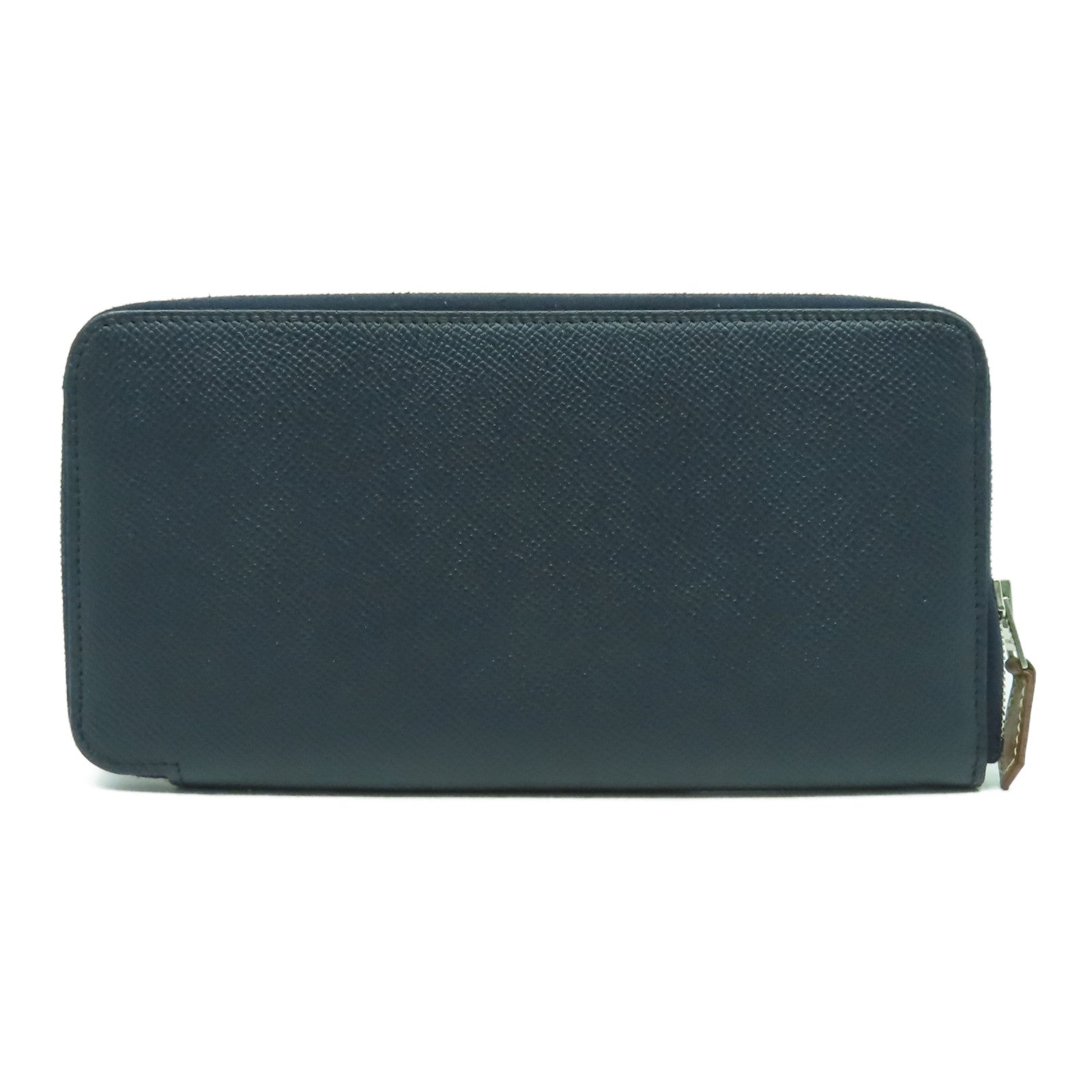 HERMES Epsom皮革Silkin Long Wallet銀扣長錢包Bleu Nuit午夜藍色