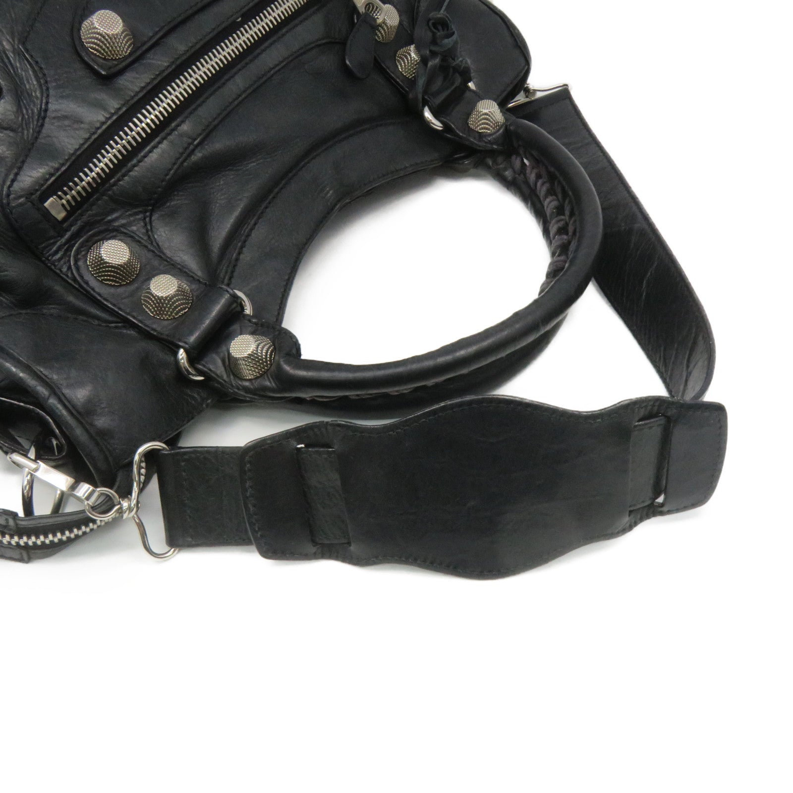 BALENCIAGA 牛皮皮革Giant City 2Way Shoulder Bag手挽肩背两用袋黑色