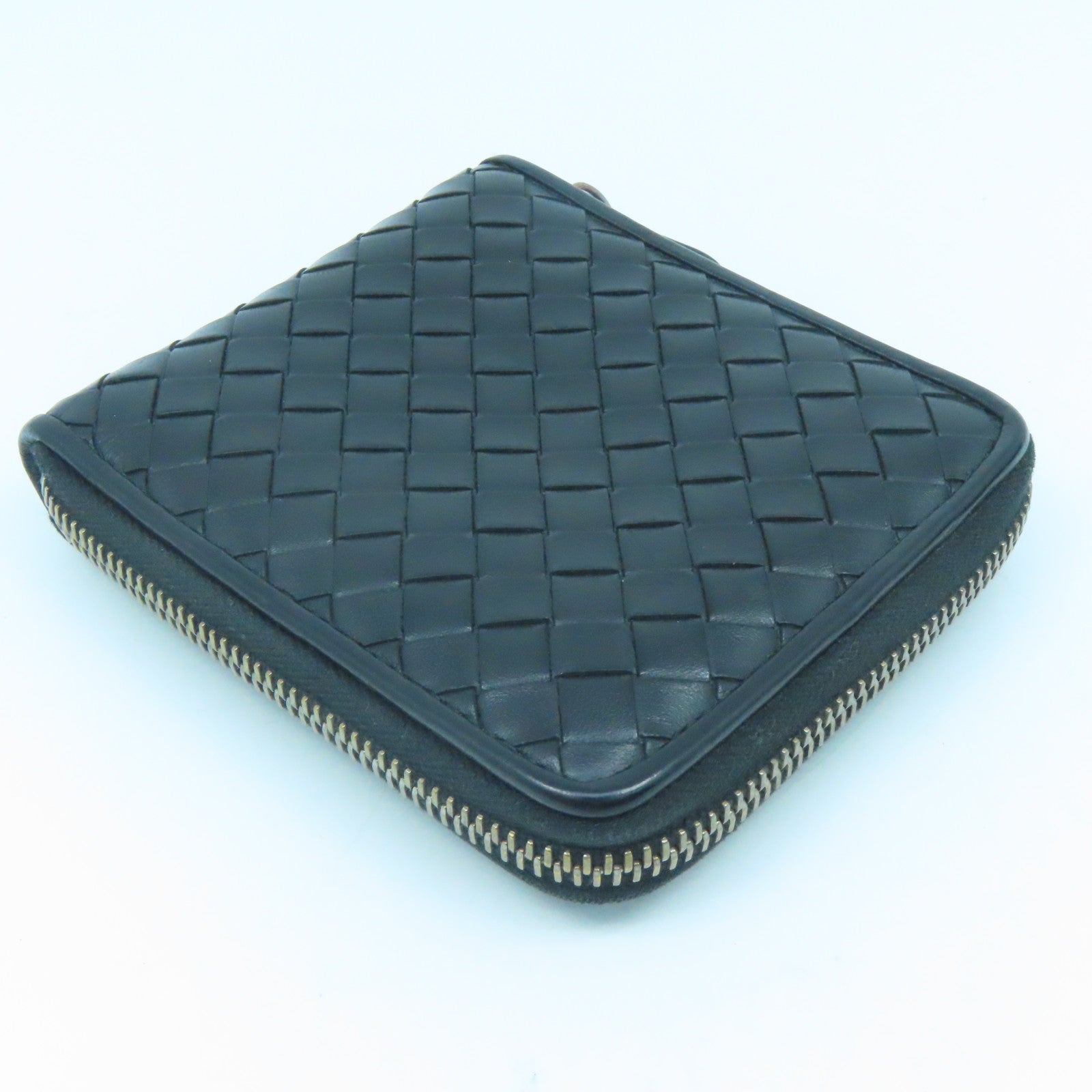 BOTTEGA VENETA 織紋皮革Zipper Wallet金扣錢包黑色