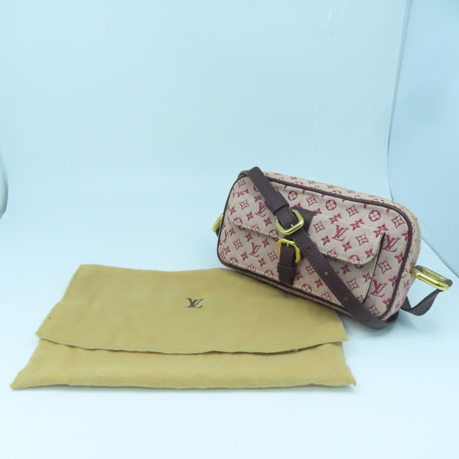 LOUIS VUITTON Monogram Mini Juliet金扣肩背袋紅色