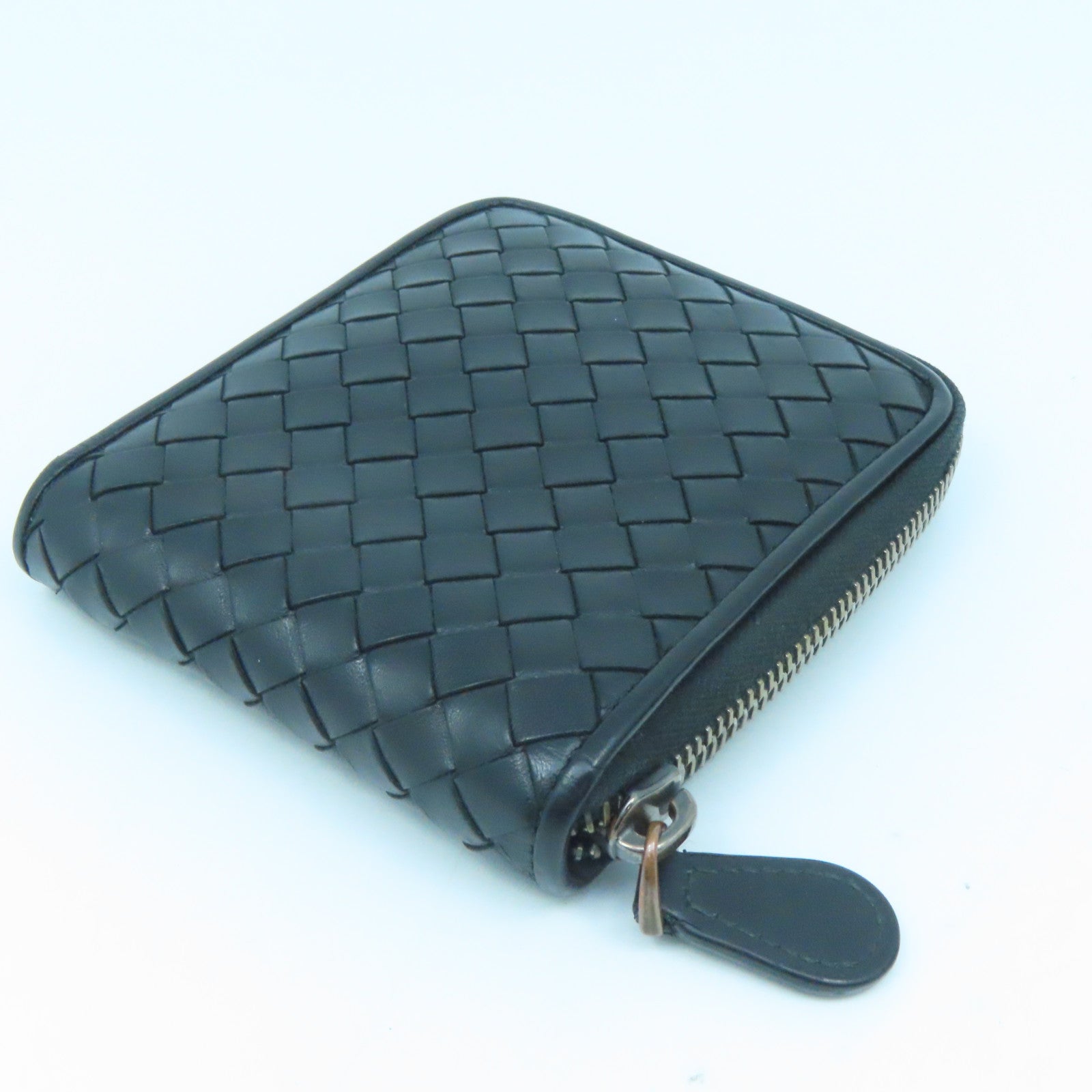 BOTTEGA VENETA 織紋皮革Zipper Wallet金扣錢包黑色