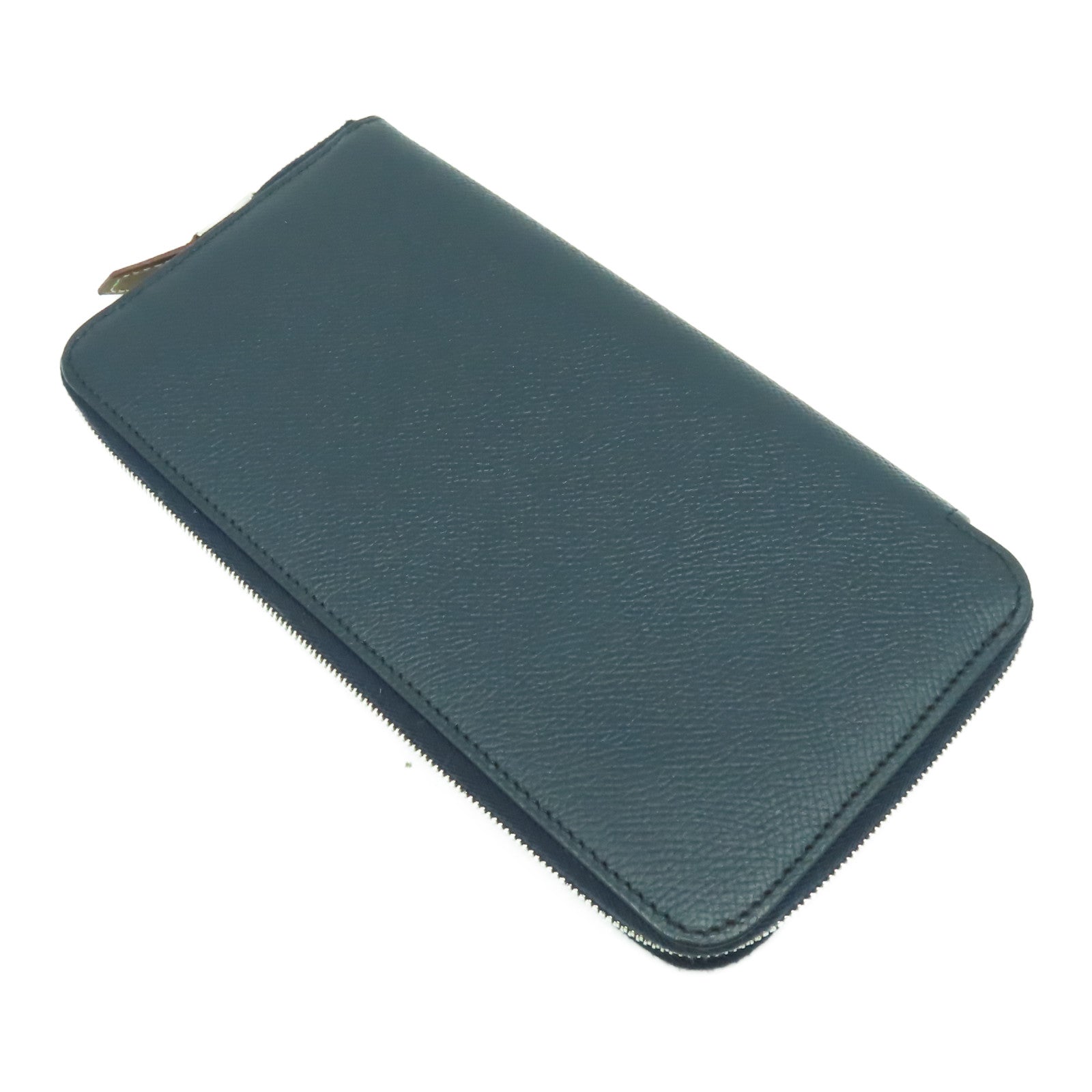 HERMES Epsom皮革Silkin Long Wallet銀扣長錢包Bleu Nuit午夜藍色