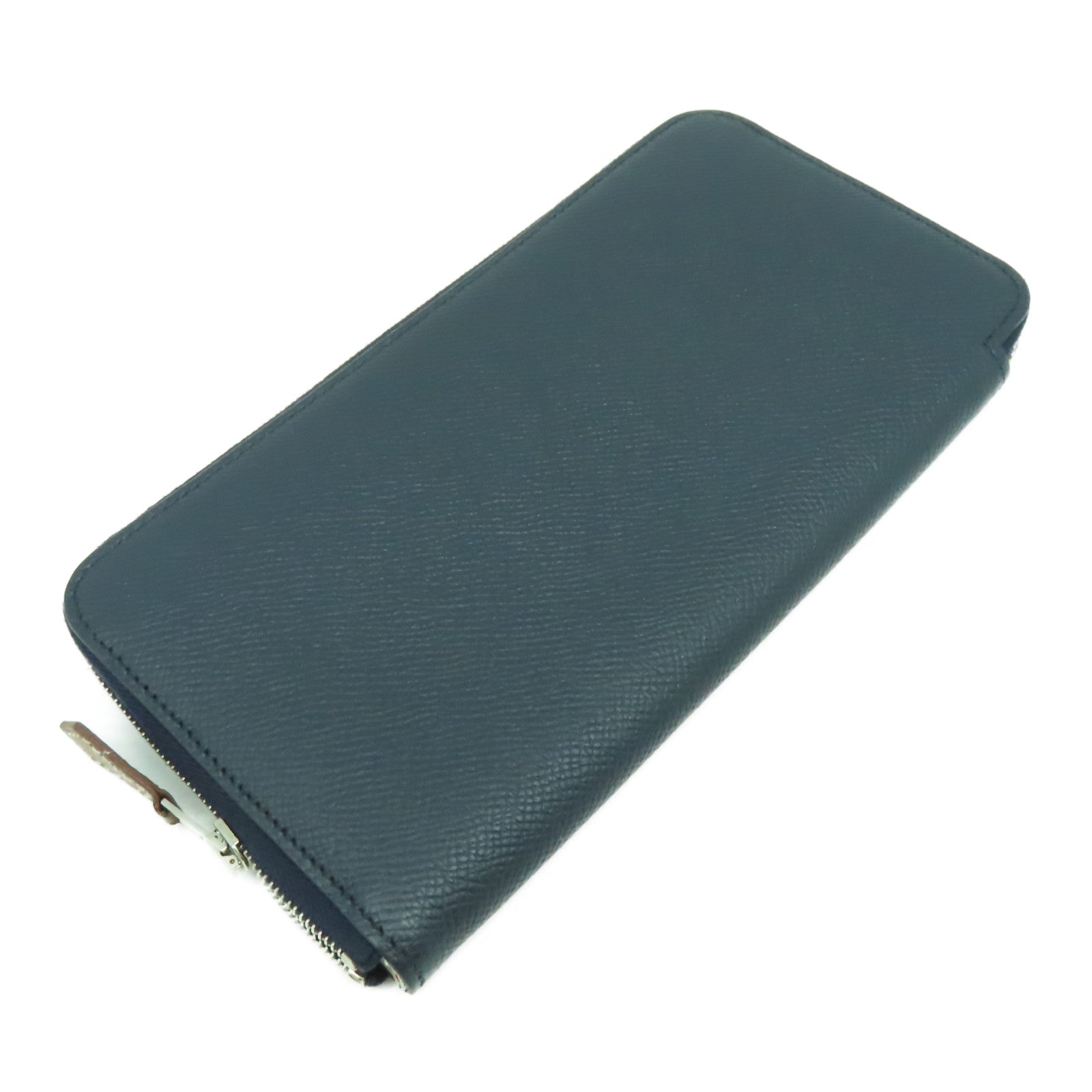 HERMES Epsom皮革Silkin Long Wallet銀扣長錢包Bleu Nuit午夜藍色