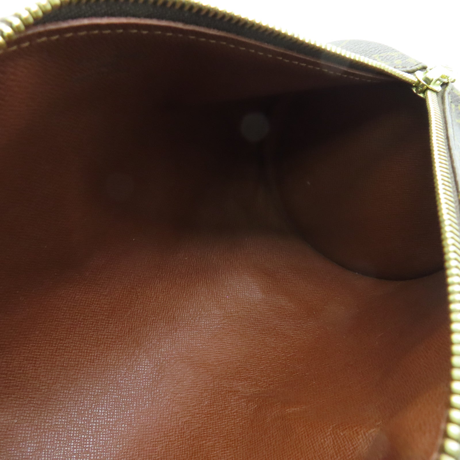LOUIS VUITTON Monogram Papillon PM Gold Buckle Handle Bag Brown