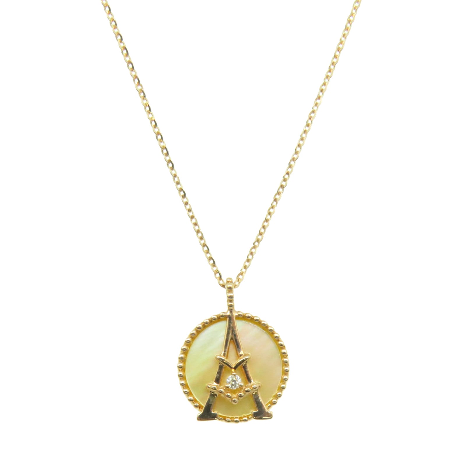 JEWELRY 【激減優惠】18K玫瑰金/1.29ct珍珠母/0.01ct鑽石Diamond Necklace項鏈