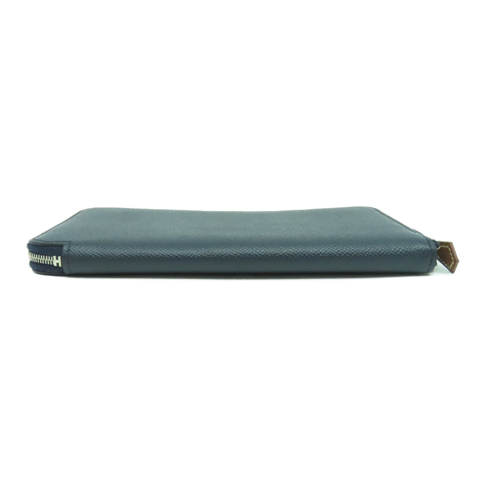 HERMES Epsom皮革Silkin Long Wallet銀扣長錢包Bleu Nuit午夜藍色
