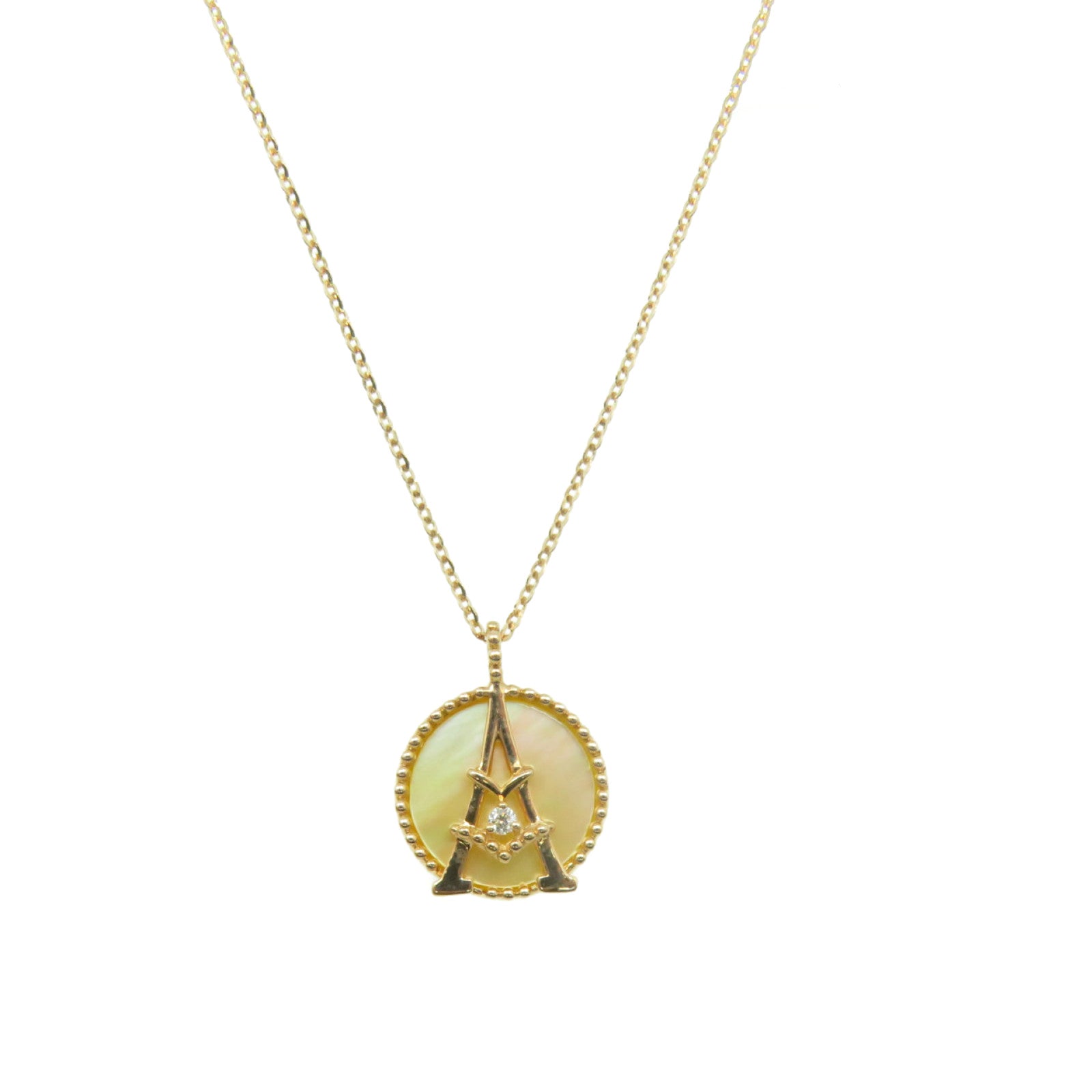 JEWELRY 【激減優惠】18K玫瑰金/1.29ct珍珠母/0.01ct鑽石Diamond Necklace項鏈