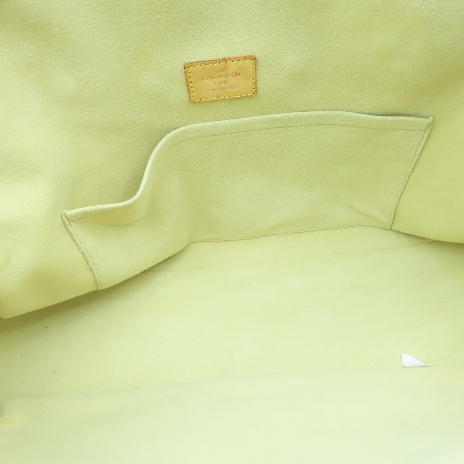LOUIS VUITTON Monogram Manhattan GM gold buckle handle bag brown