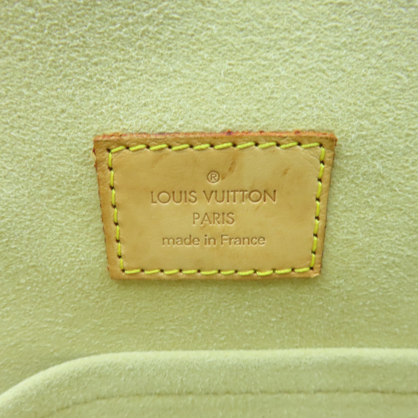LOUIS VUITTON Monogram Manhattan GM gold buckle handle bag brown