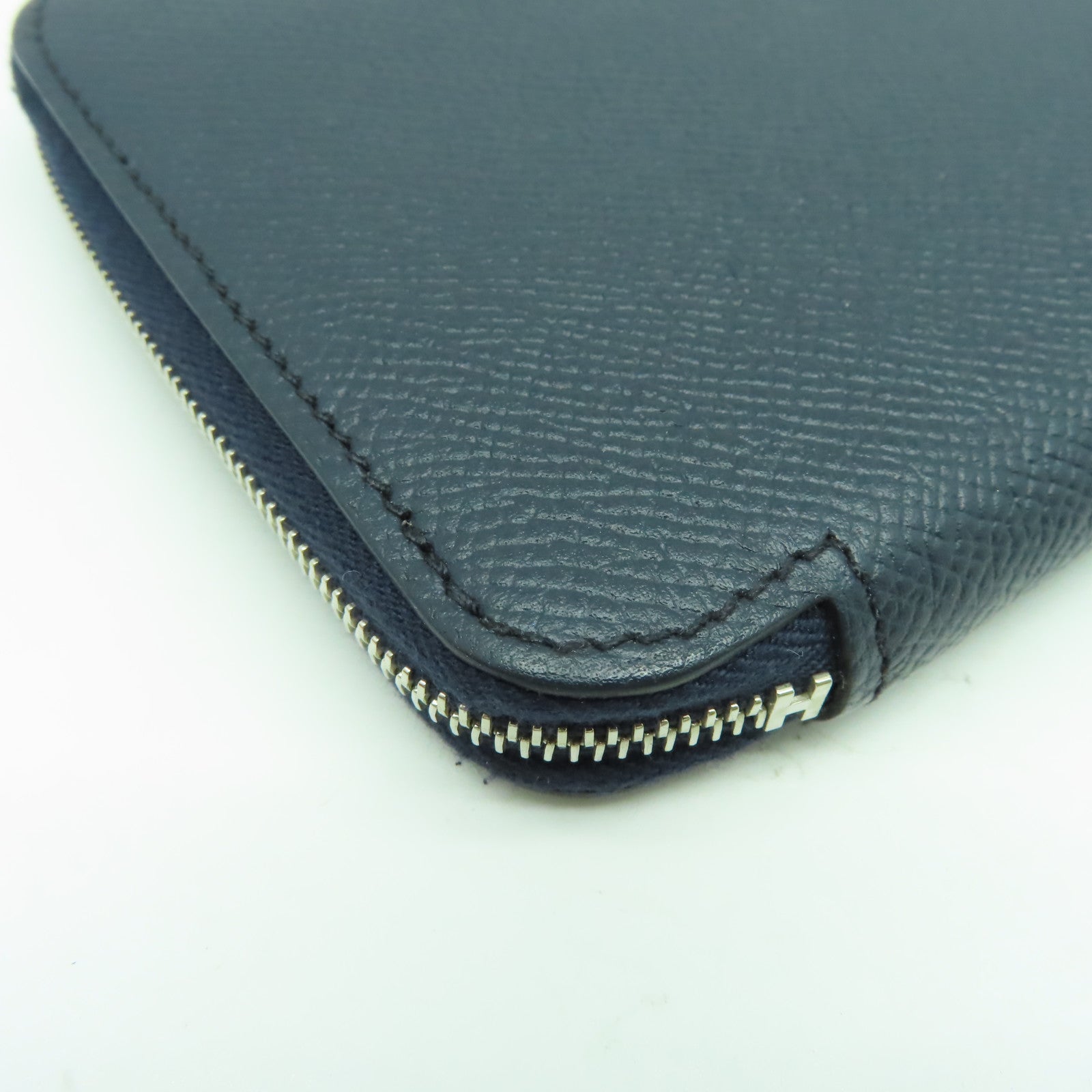 HERMES Epsom皮革Silkin Long Wallet銀扣長錢包Bleu Nuit午夜藍色