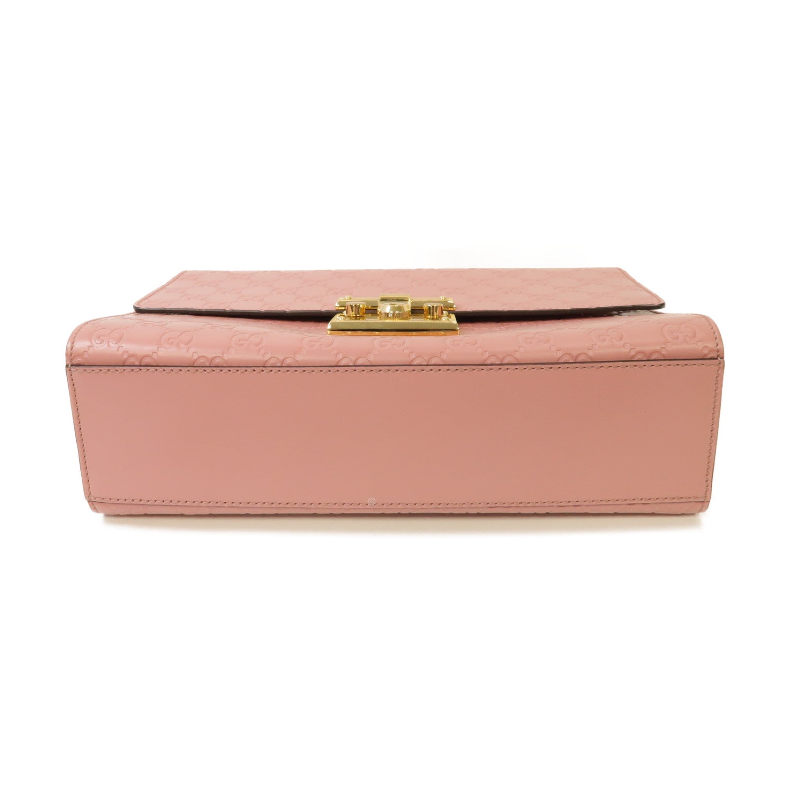 GUCCI 牛皮皮革Chain Shoulder Bag金扣鏈帶肩背袋粉紅色