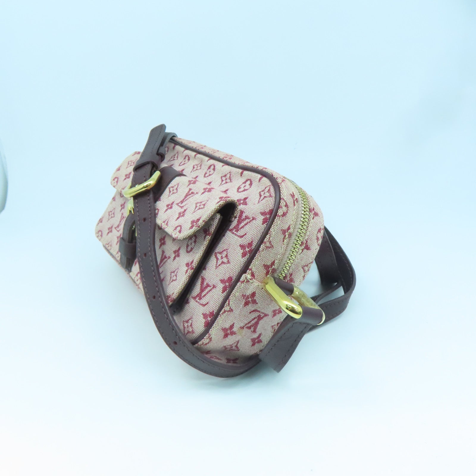 LOUIS VUITTON Monogram Mini Juliet金扣肩背袋紅色