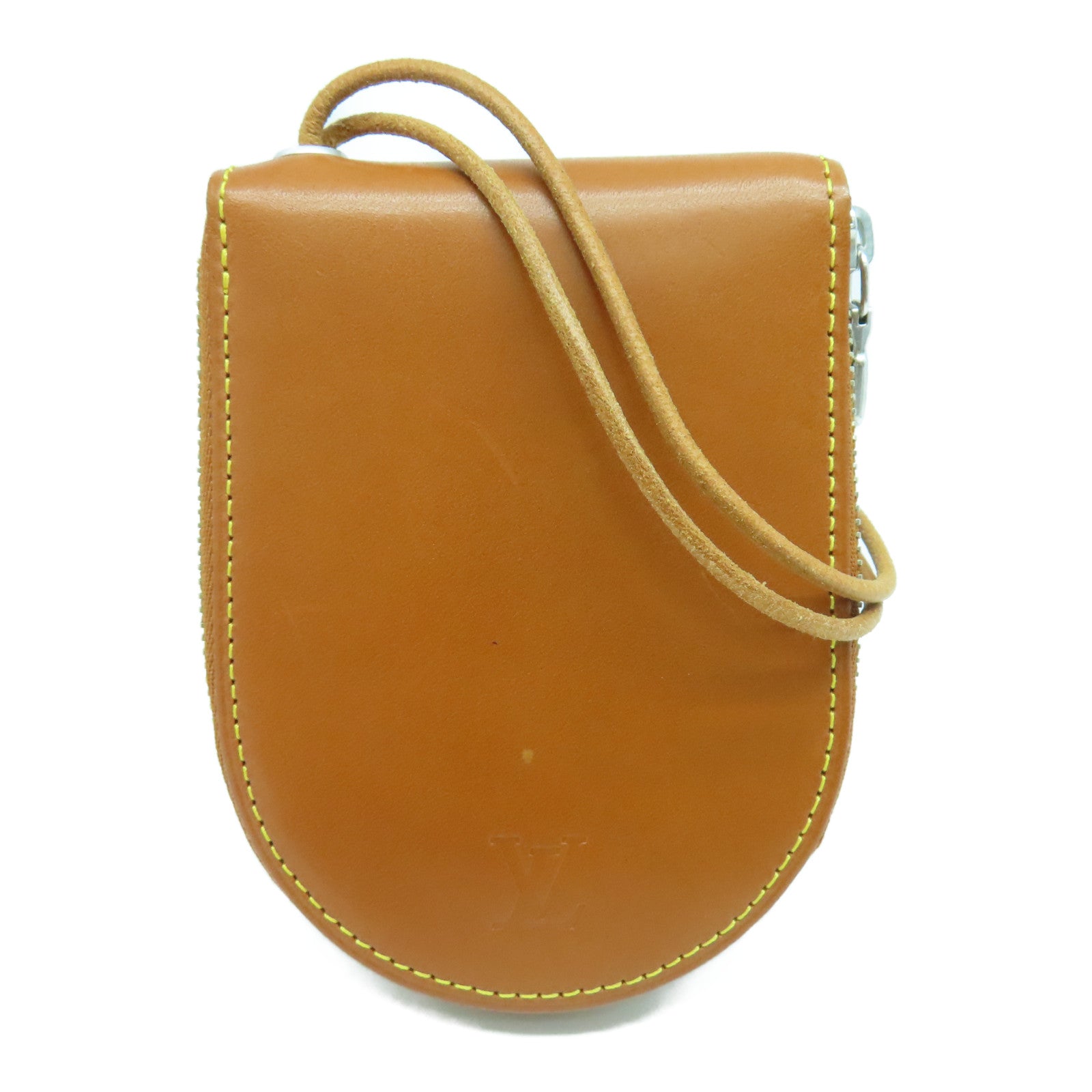 LOUIS VUITTON 牛皮皮革Wallet With Strap銀扣錢包啡色