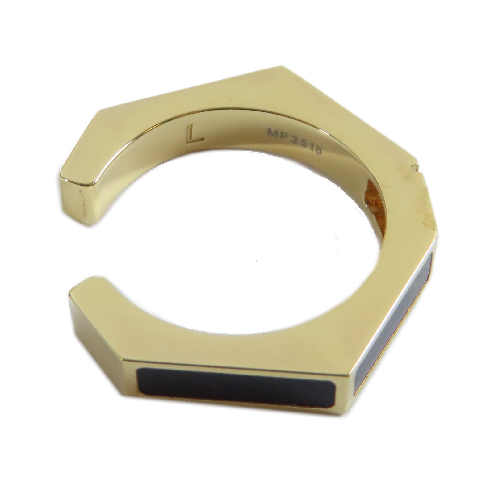 FENDI 金屬Ring戒指金色/黑色US#7.25