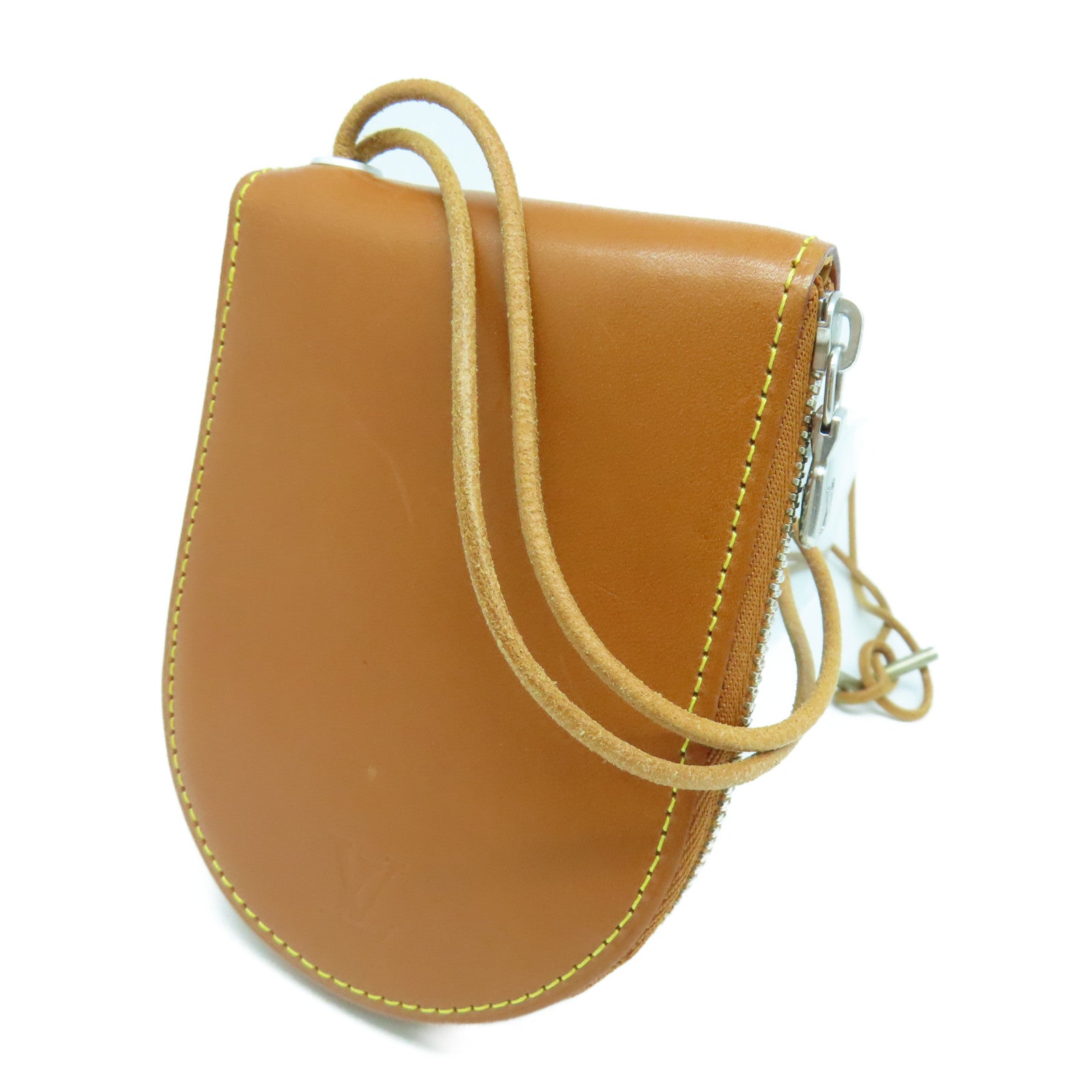 LOUIS VUITTON 牛皮皮革Wallet With Strap銀扣錢包啡色