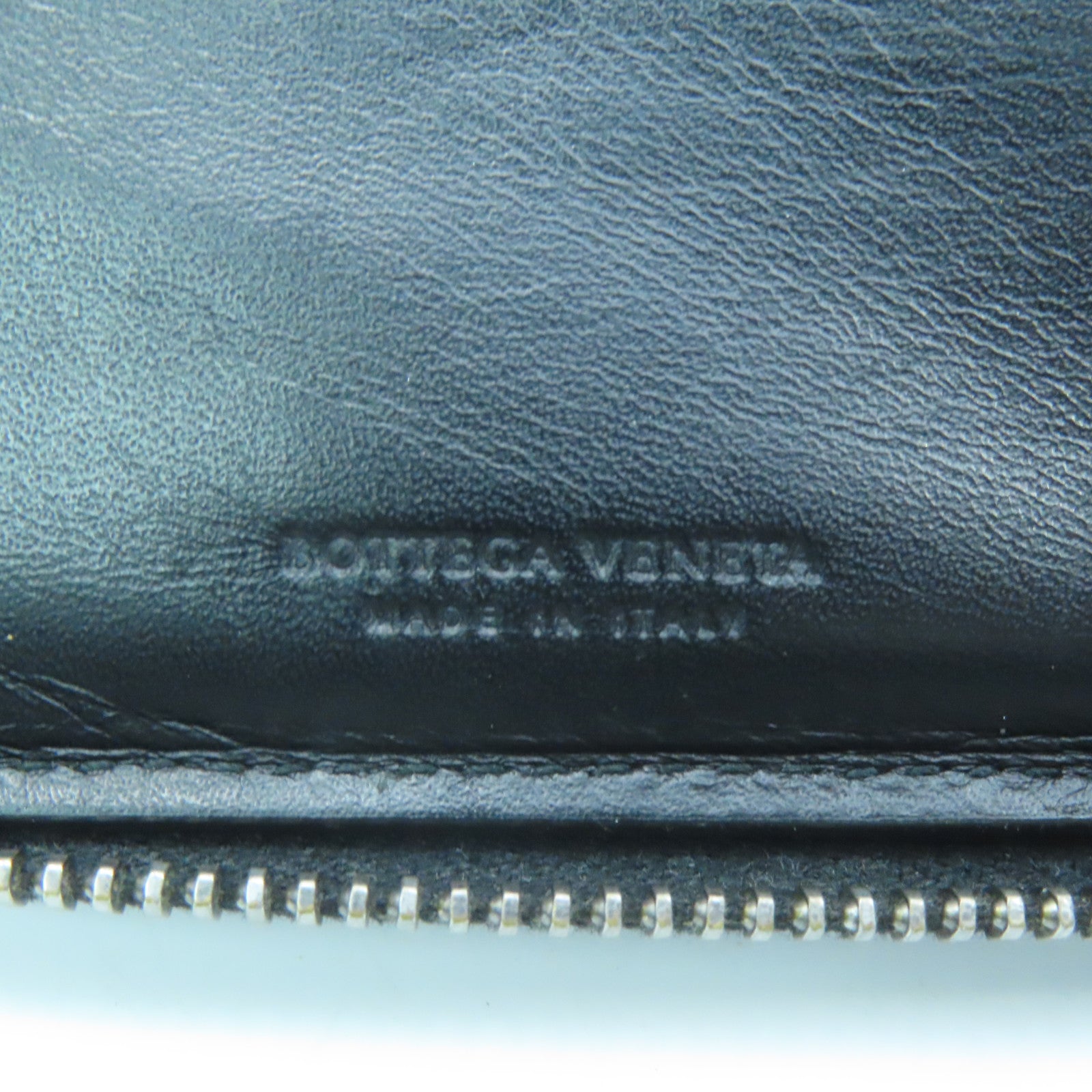 BOTTEGA VENETA 織紋皮革Zipper Wallet金扣錢包黑色