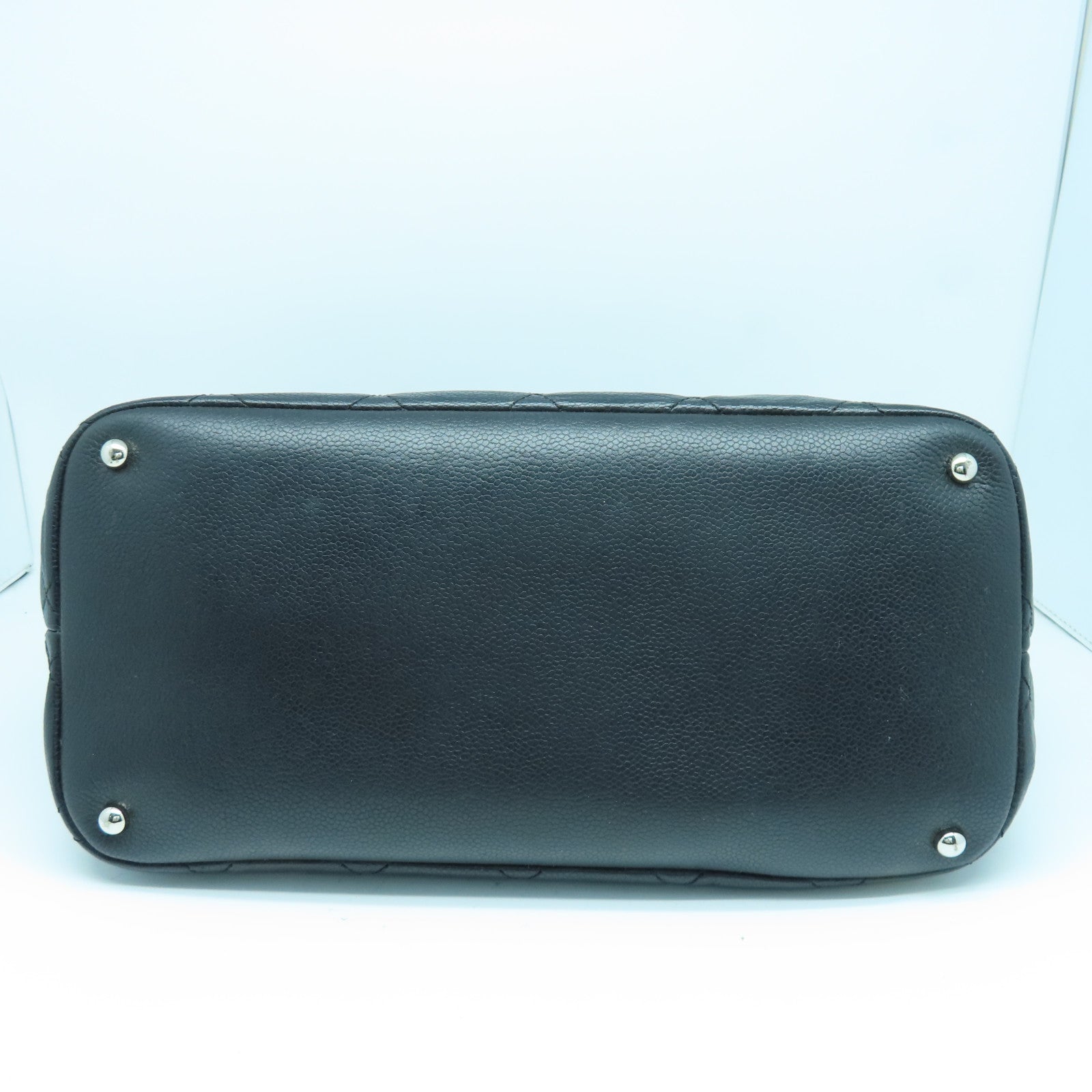 CHANEL 菱格牛皮皮革Chain Shoulder Bag银扣链带肩背袋黑色