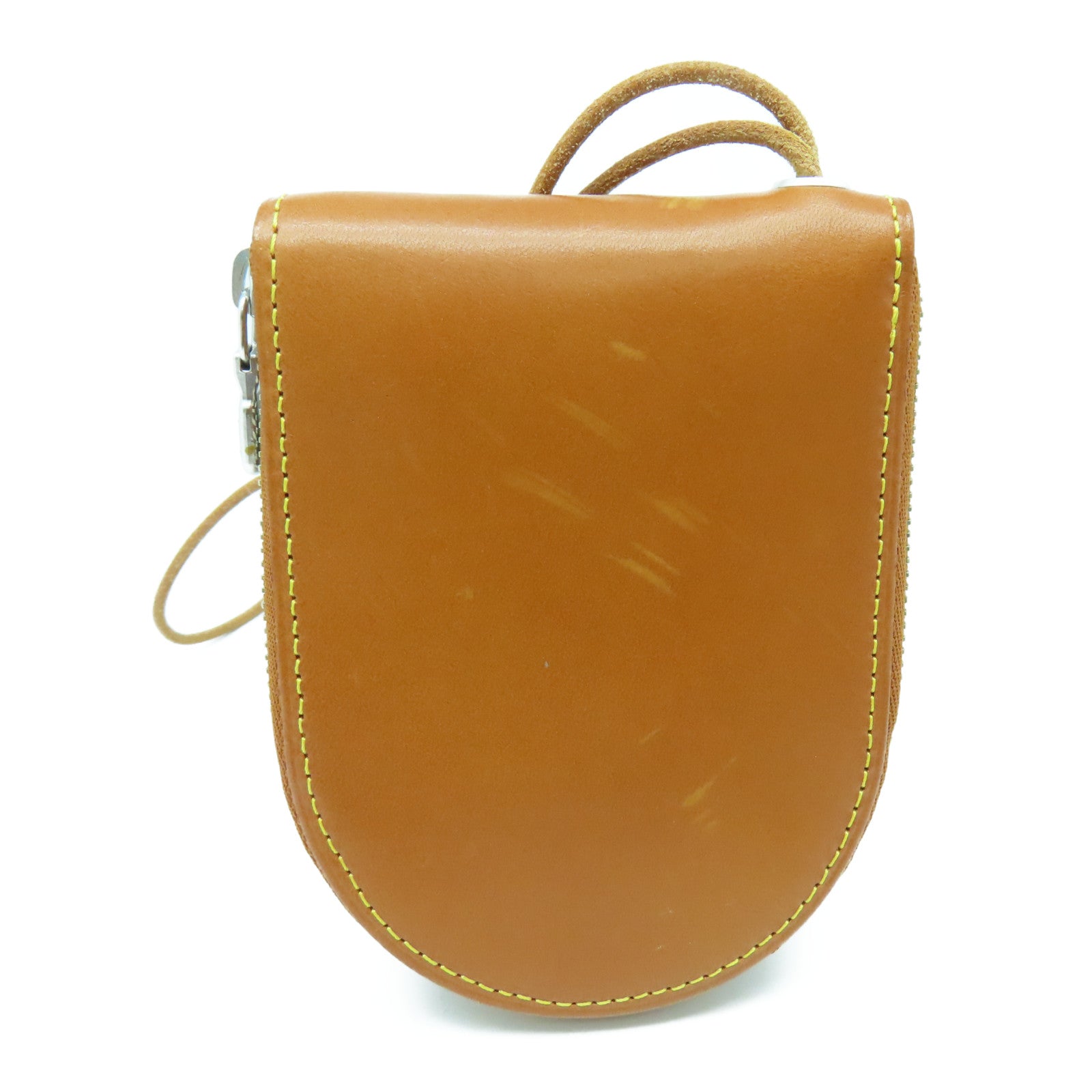 LOUIS VUITTON 牛皮皮革Wallet With Strap銀扣錢包啡色