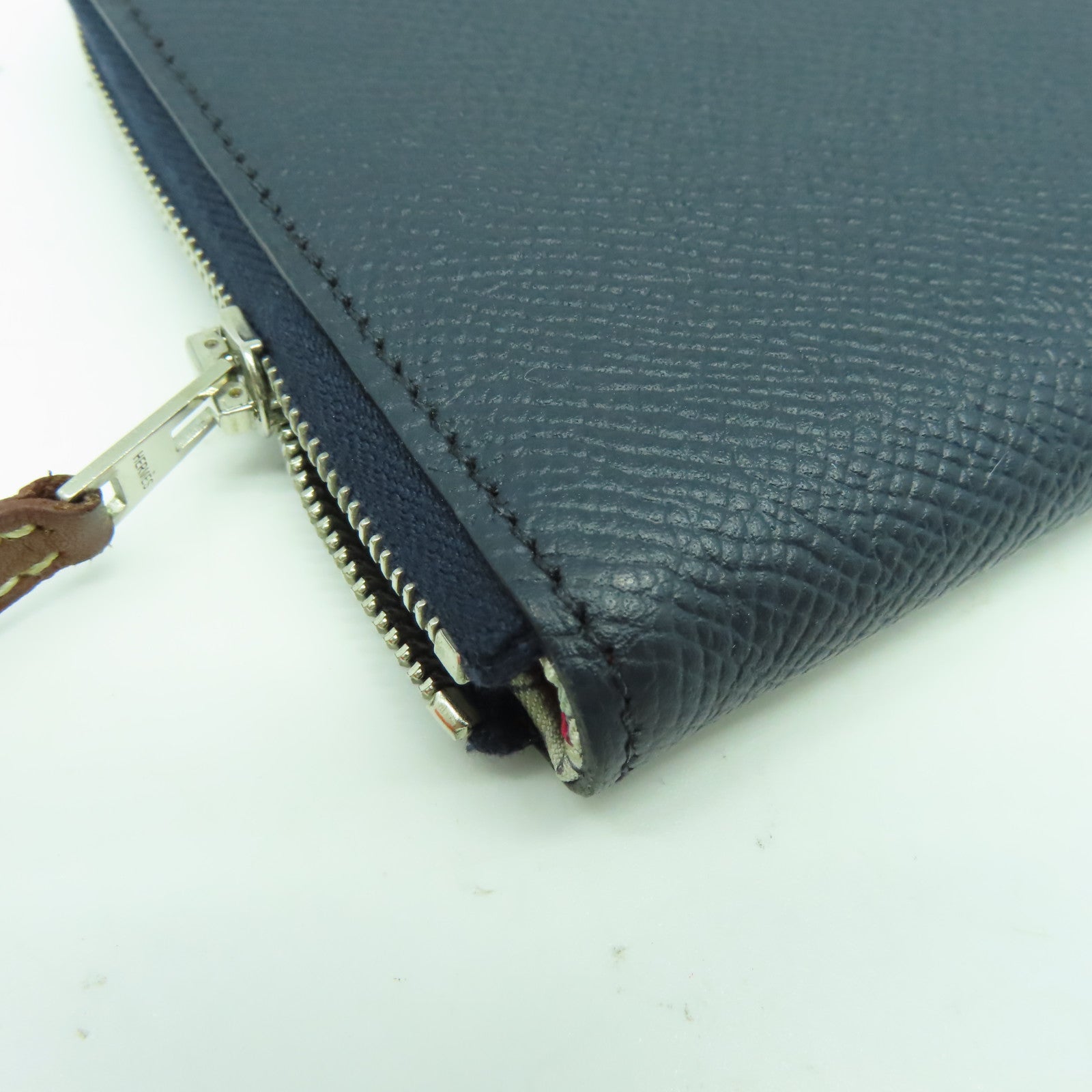 HERMES Epsom皮革Silkin Long Wallet銀扣長錢包Bleu Nuit午夜藍色