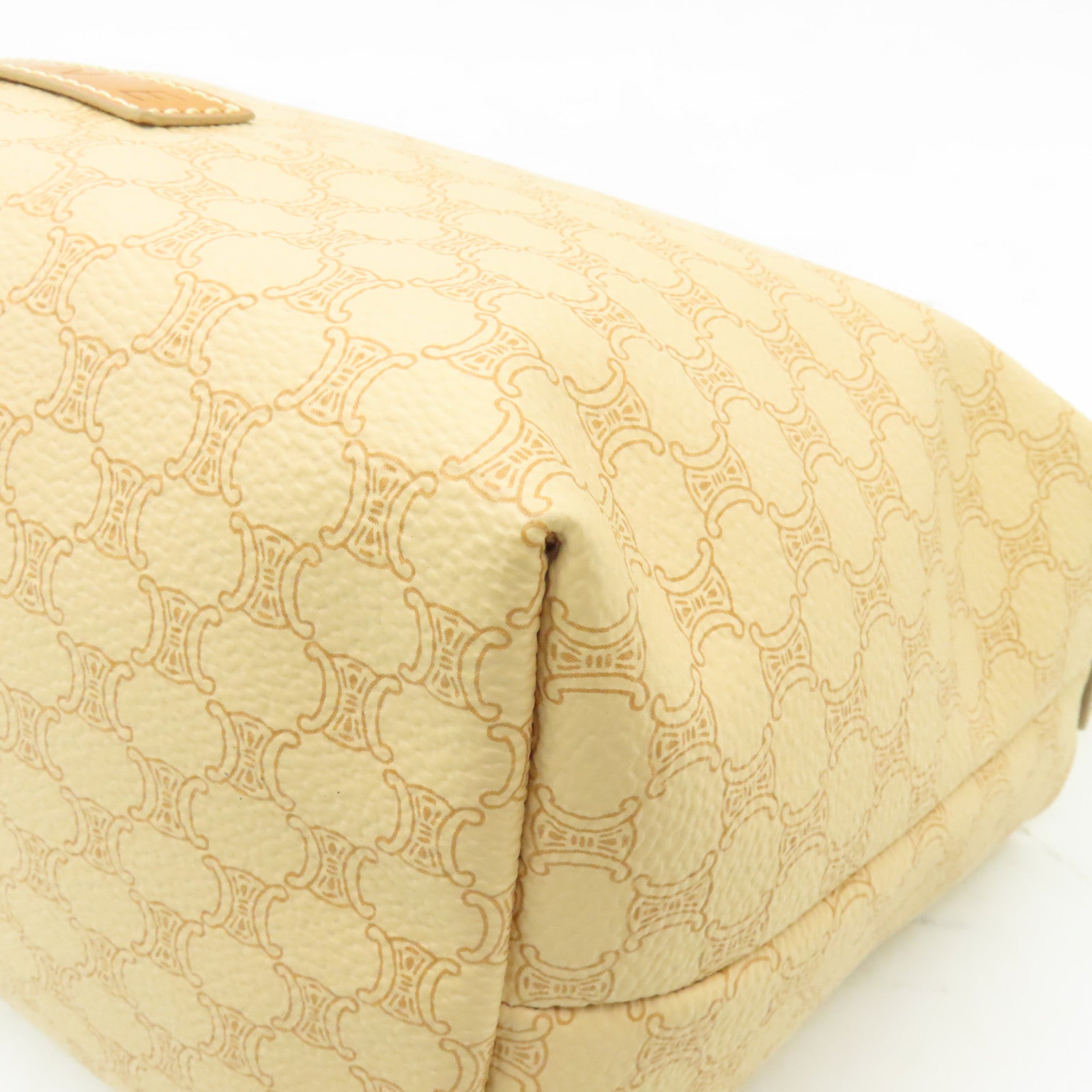 CELINE 塗層帆布Vintage Handbag金扣手挽袋棕色