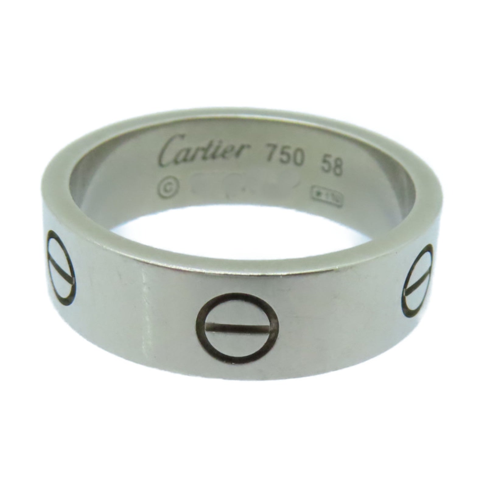 CARTIER 18K White Gold Love Ring Cartier#58/US#7.5