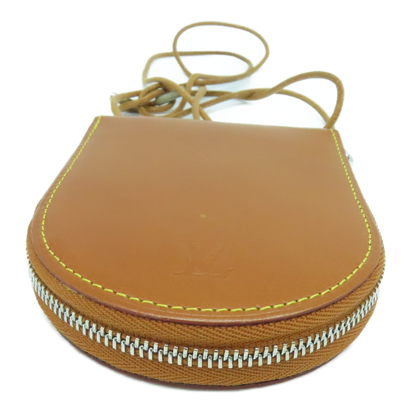 LOUIS VUITTON 牛皮皮革Wallet With Strap銀扣錢包啡色
