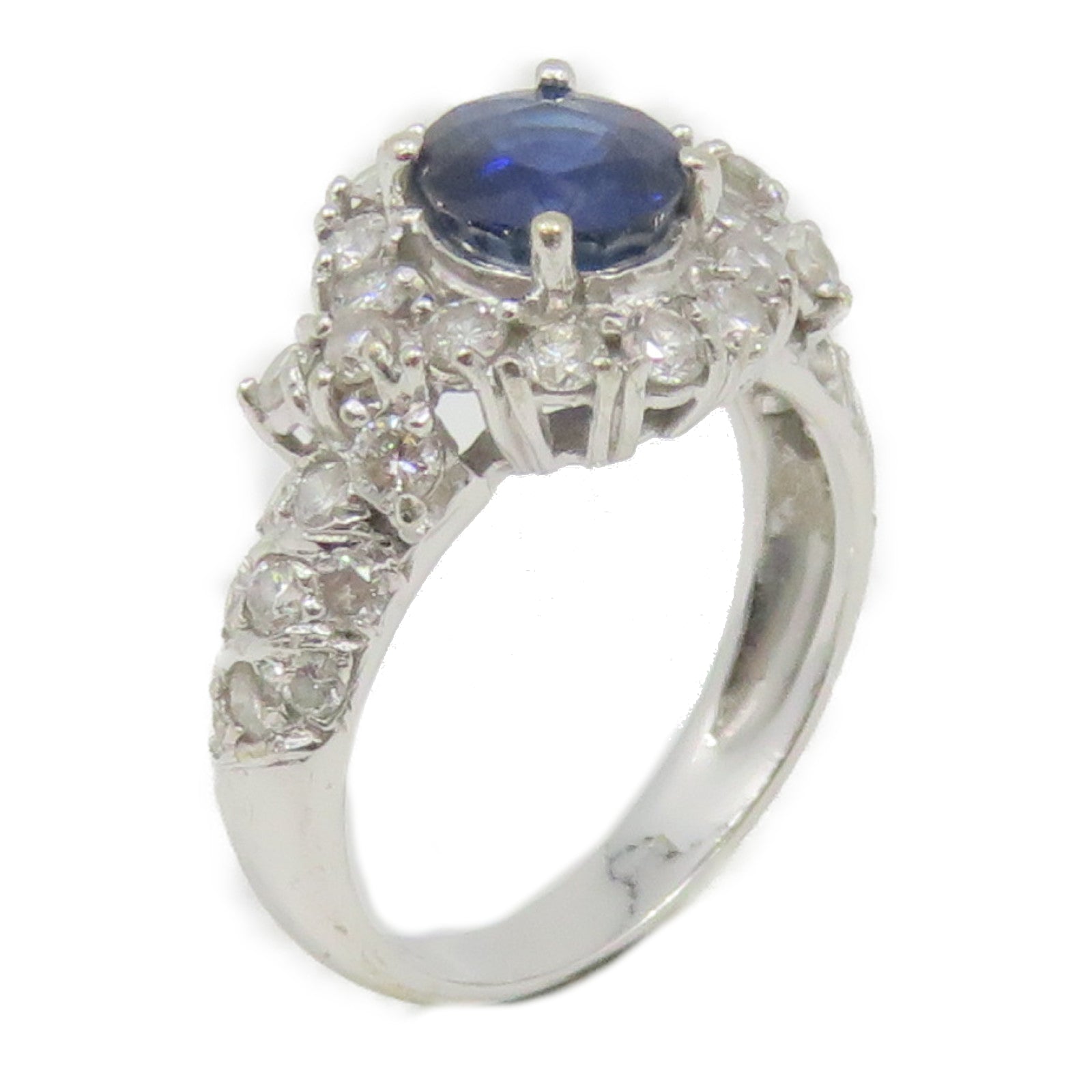 JEWELRY 【激减优惠】18K白金Sapphire Ring蓝宝石戒指US#4.5