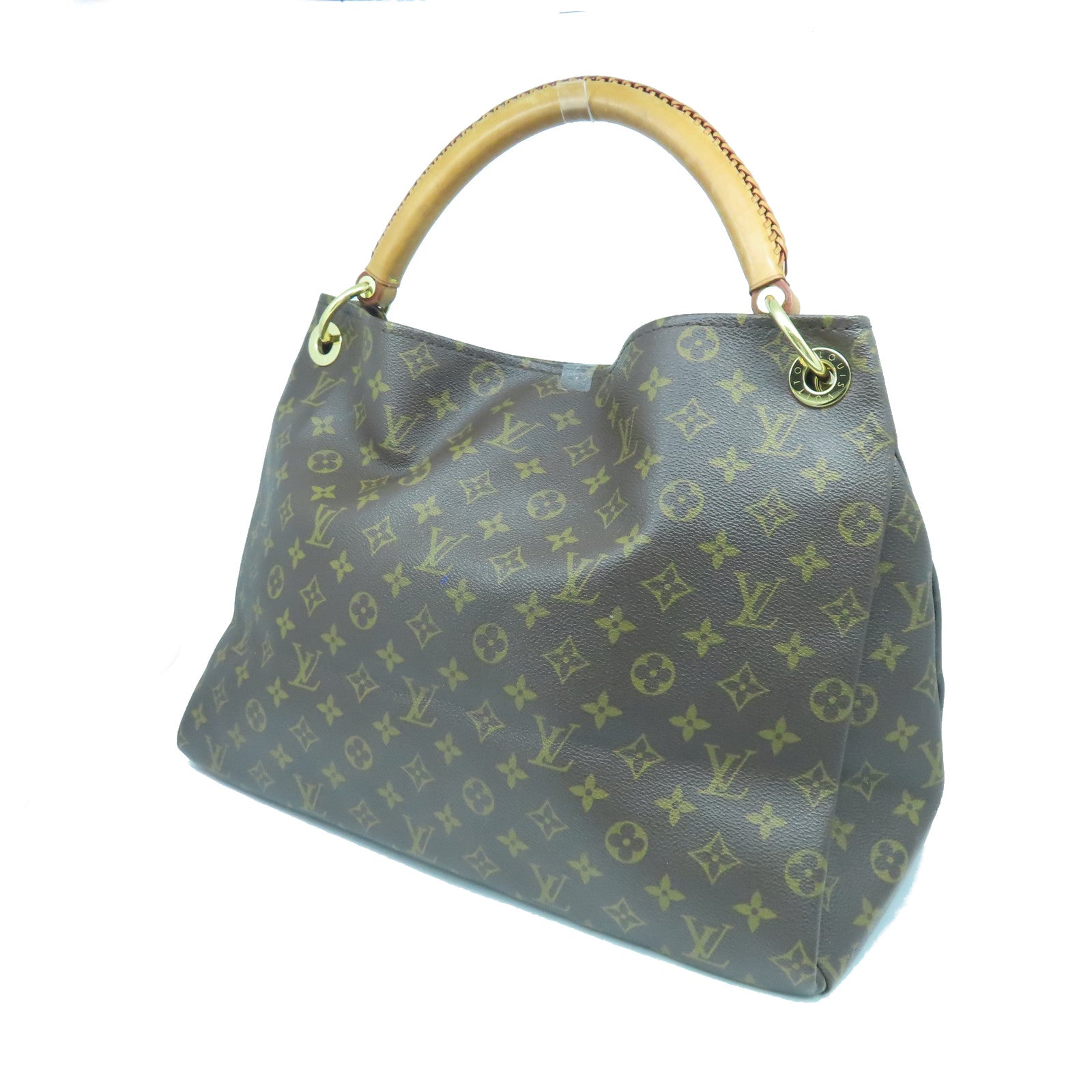 LOUIS VUITTON Monogram Artsy MM Gold Buckle Shoulder Bag Brown