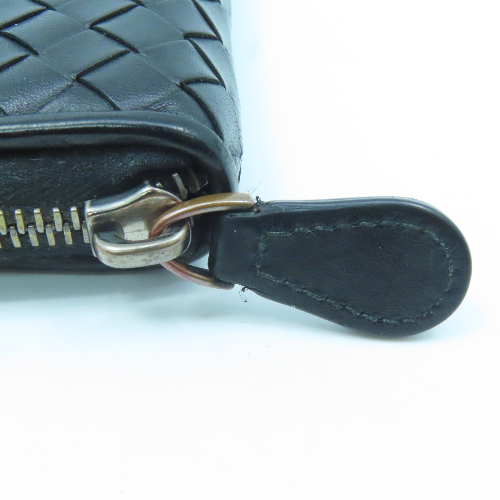 BOTTEGA VENETA 織紋皮革Zipper Wallet金扣錢包黑色