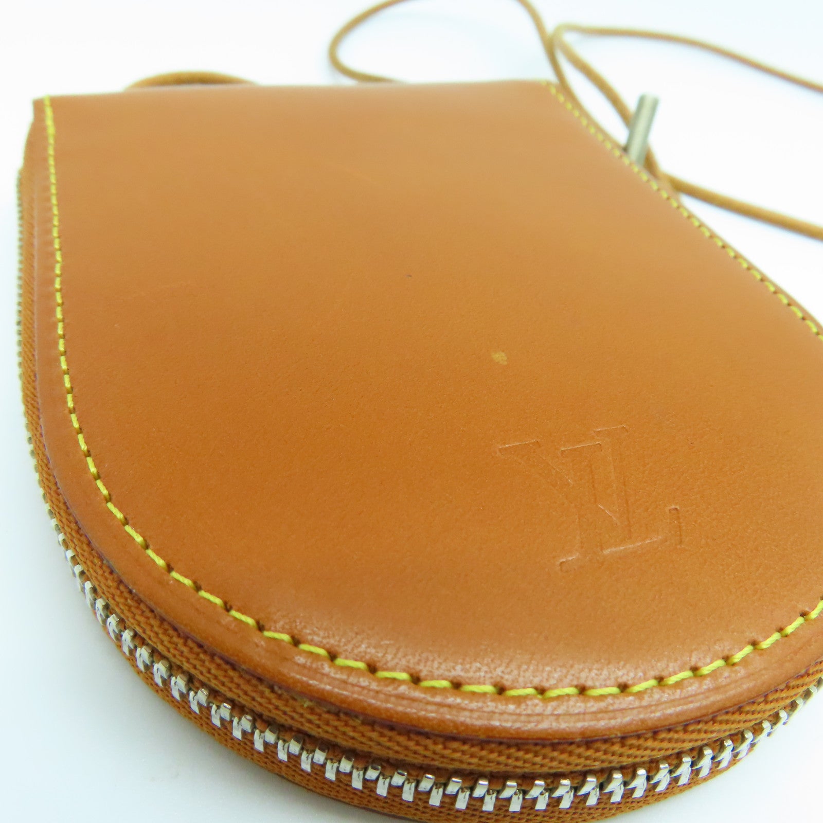LOUIS VUITTON 牛皮皮革Wallet With Strap銀扣錢包啡色