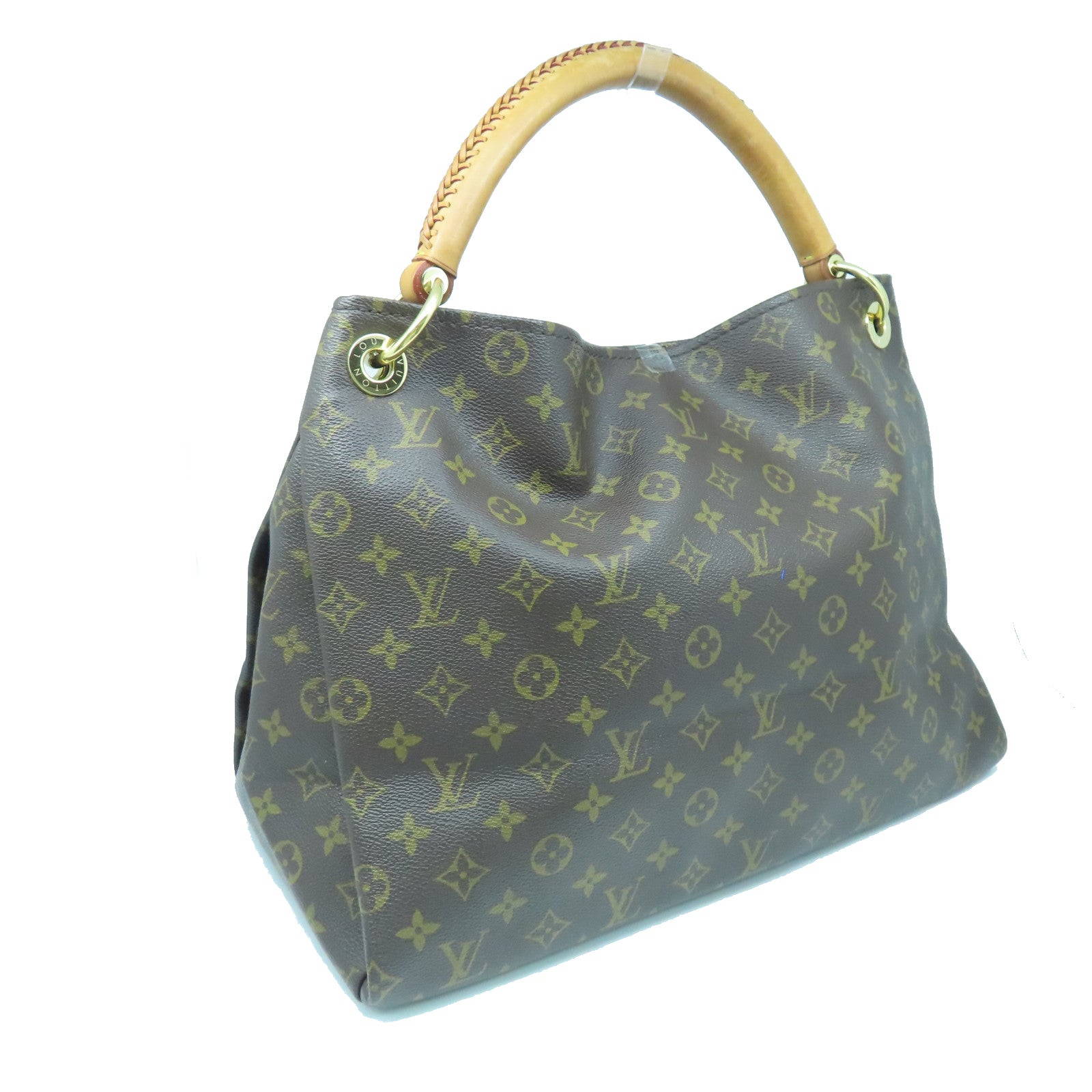LOUIS VUITTON Monogram Artsy MM Gold Buckle Shoulder Bag Brown