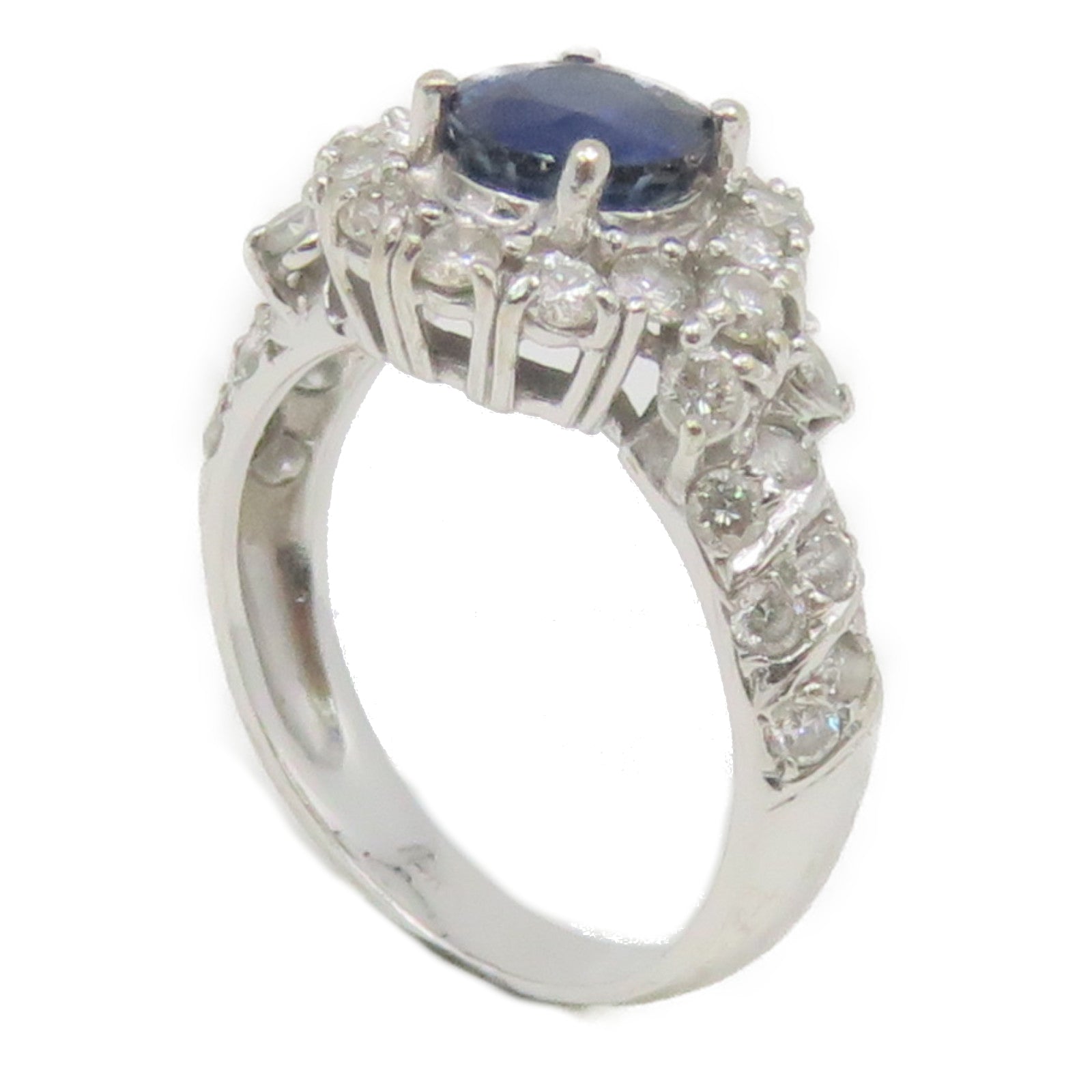 JEWELRY 【激减优惠】18K白金Sapphire Ring蓝宝石戒指US#4.5