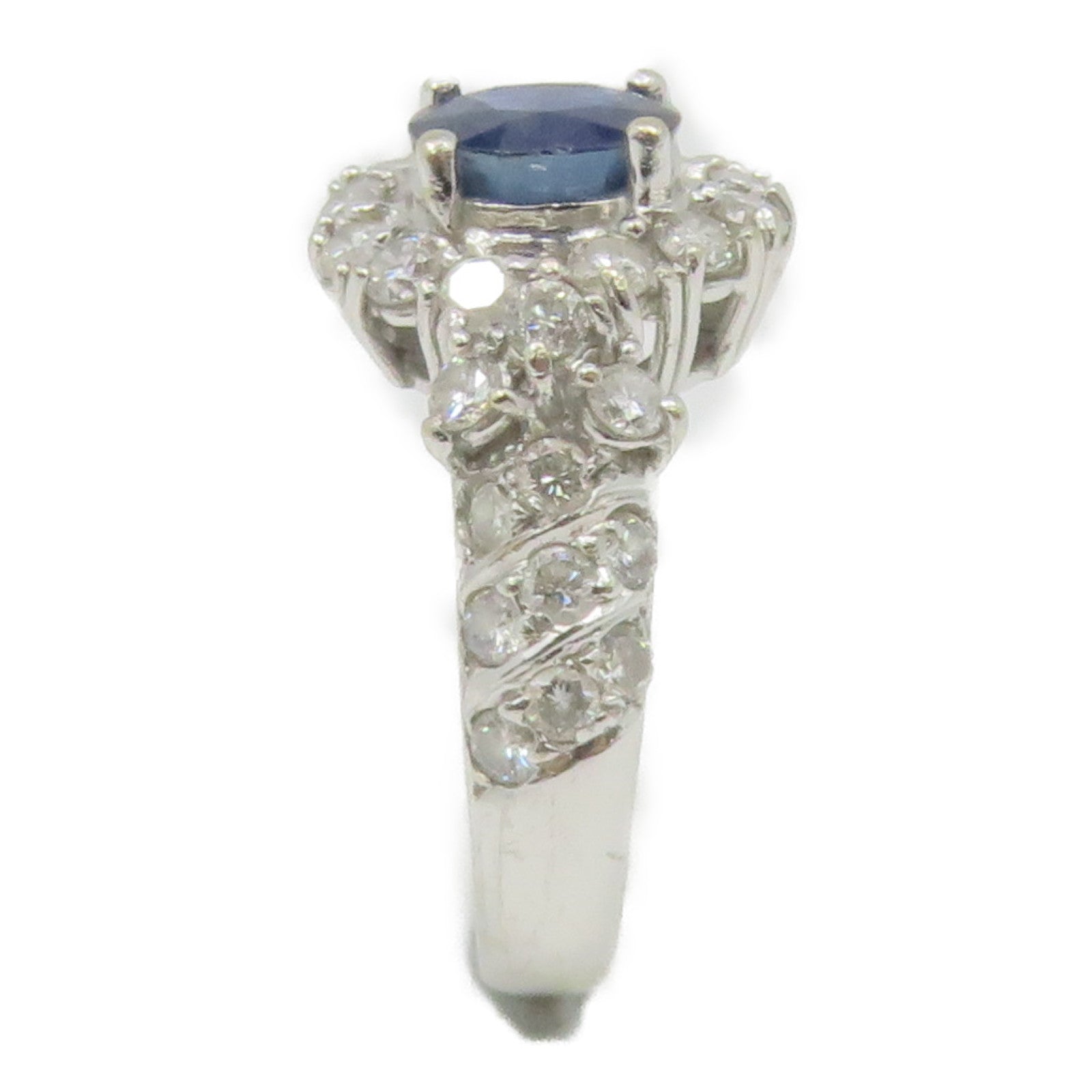 JEWELRY 【激减优惠】18K白金Sapphire Ring蓝宝石戒指US#4.5
