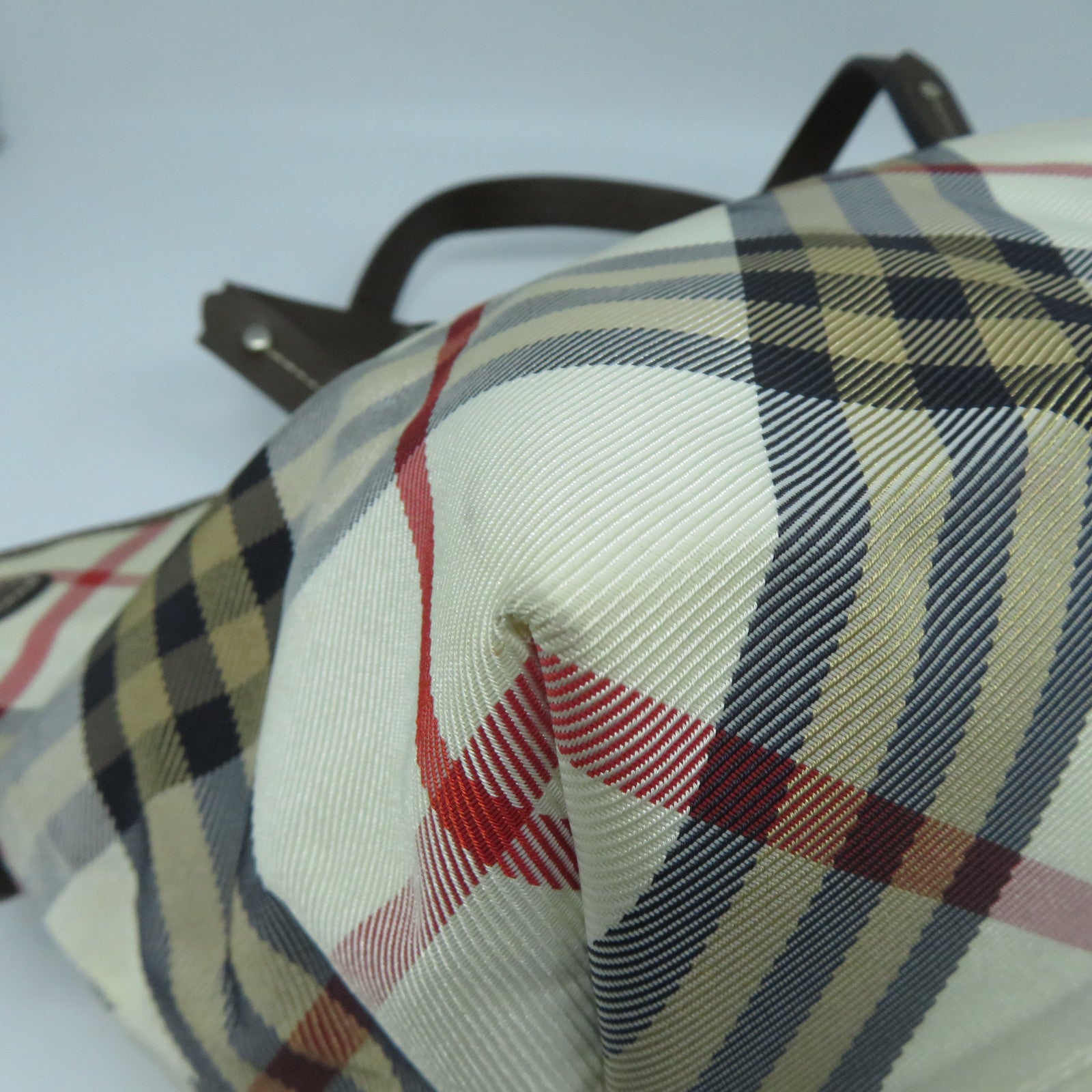 BURBERRY 帆布Shoulder Bag銀扣肩背袋啡色/米色