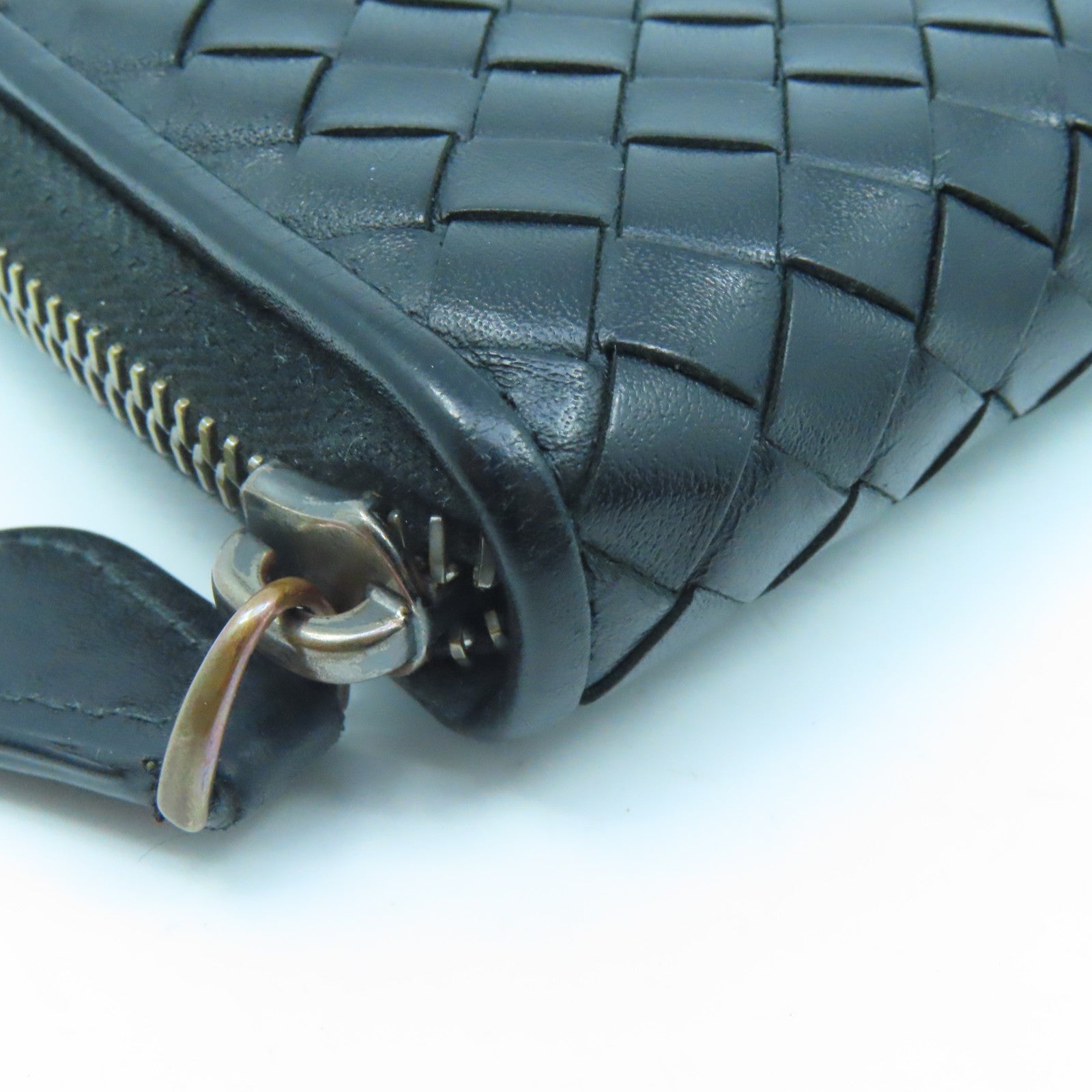BOTTEGA VENETA 織紋皮革Zipper Wallet金扣錢包黑色