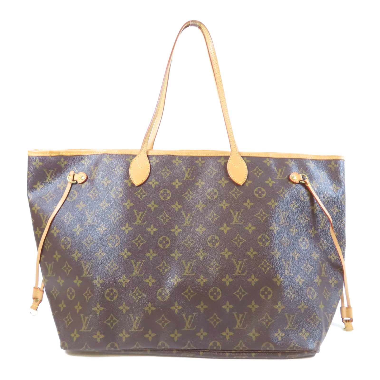 LOUIS VUITTON Monogram Neverfull GM金扣肩背袋啡色