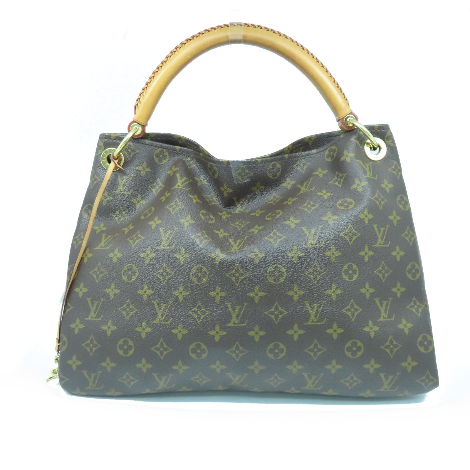 LOUIS VUITTON Monogram Artsy MM Gold Buckle Shoulder Bag Brown
