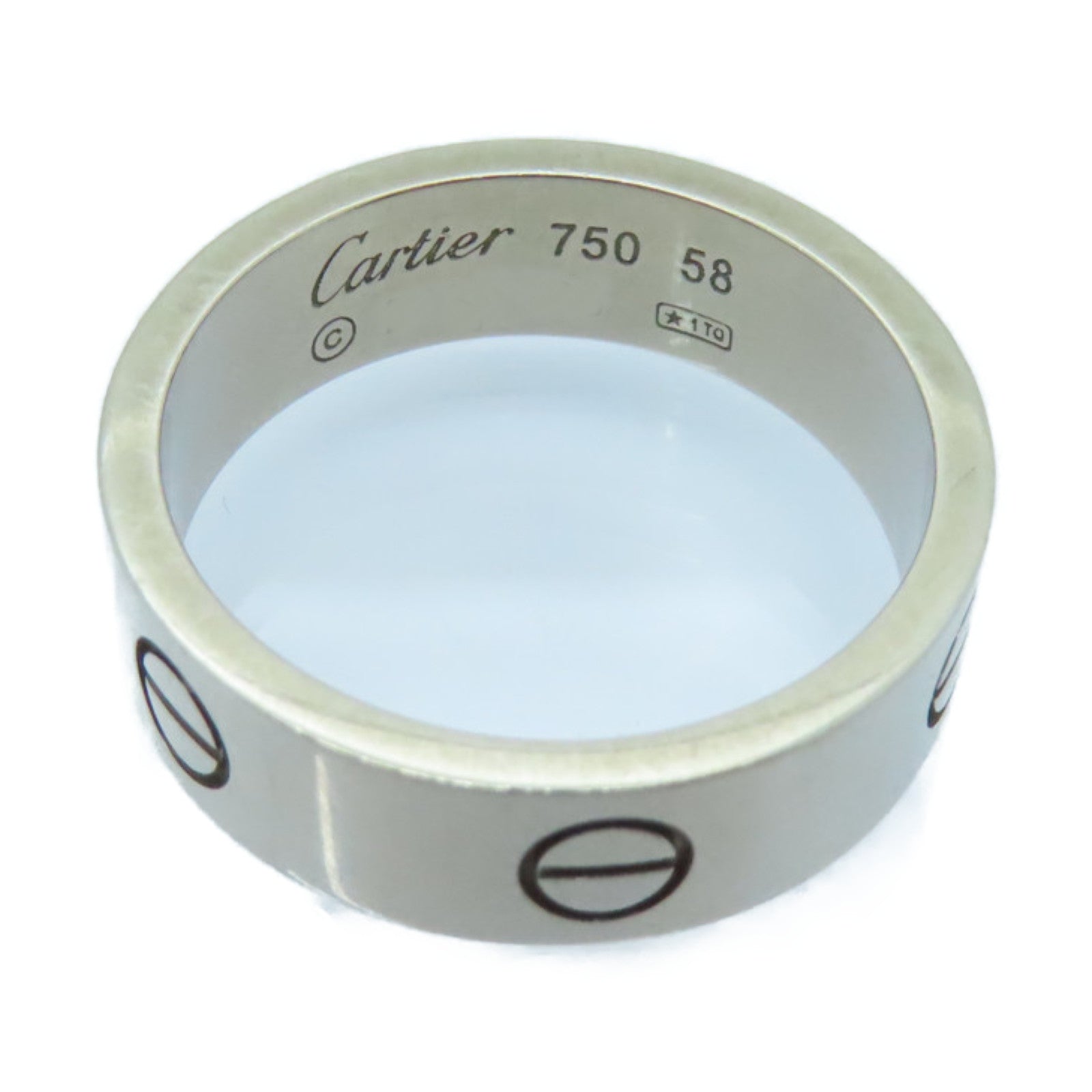 CARTIER 18K White Gold Love Ring Cartier#58/US#7.5