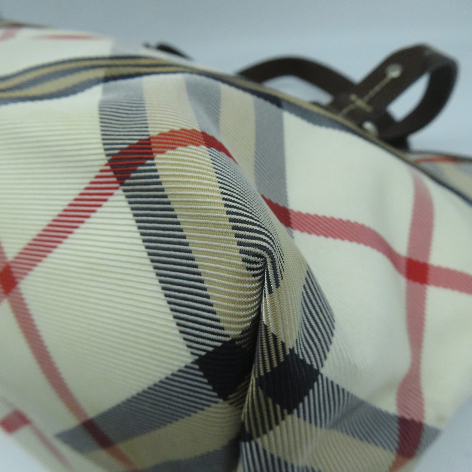 BURBERRY 帆布Shoulder Bag銀扣肩背袋啡色/米色