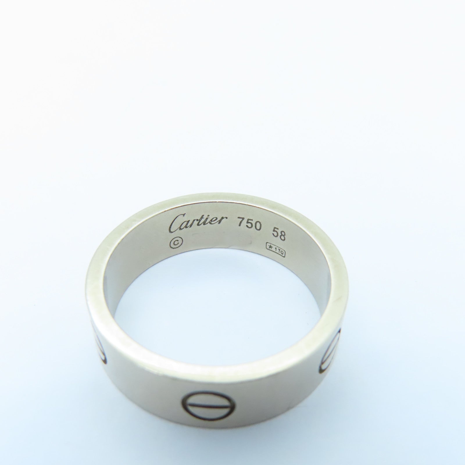 CARTIER 18K White Gold Love Ring Cartier#58/US#7.5