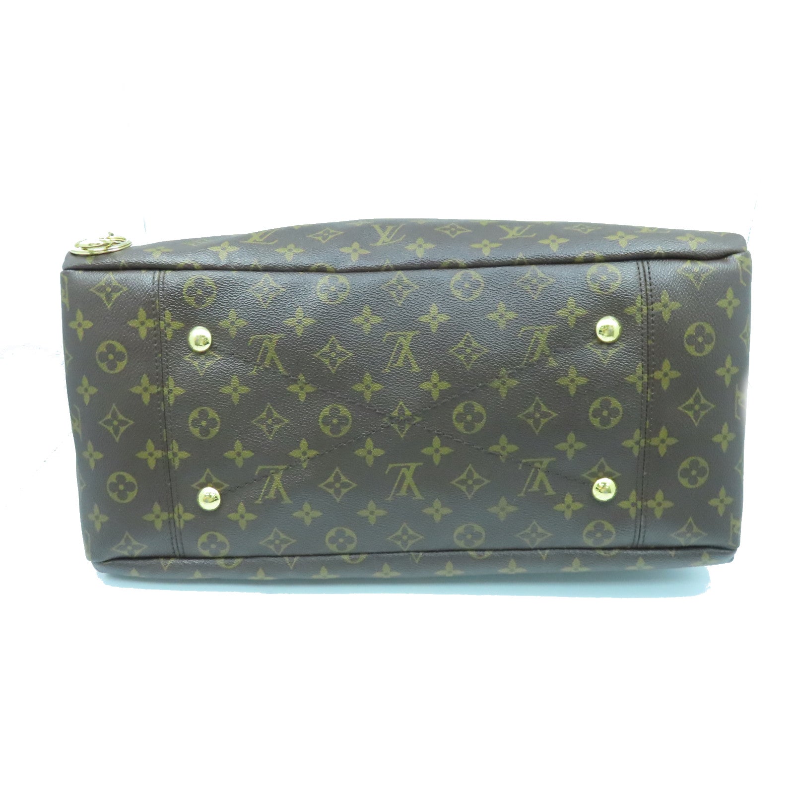 LOUIS VUITTON Monogram Artsy MM Gold Buckle Shoulder Bag Brown