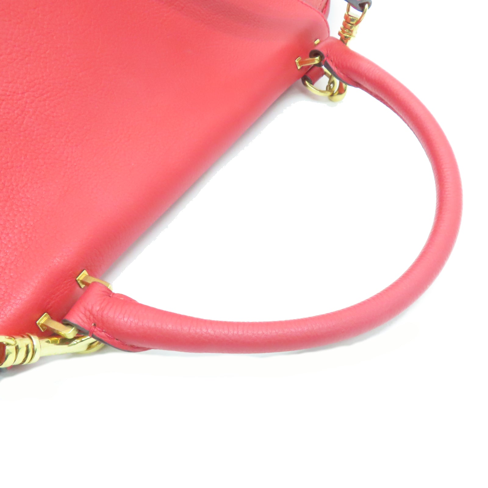 CELINE 牛皮皮革Trapze金扣手挽肩背两用袋红色