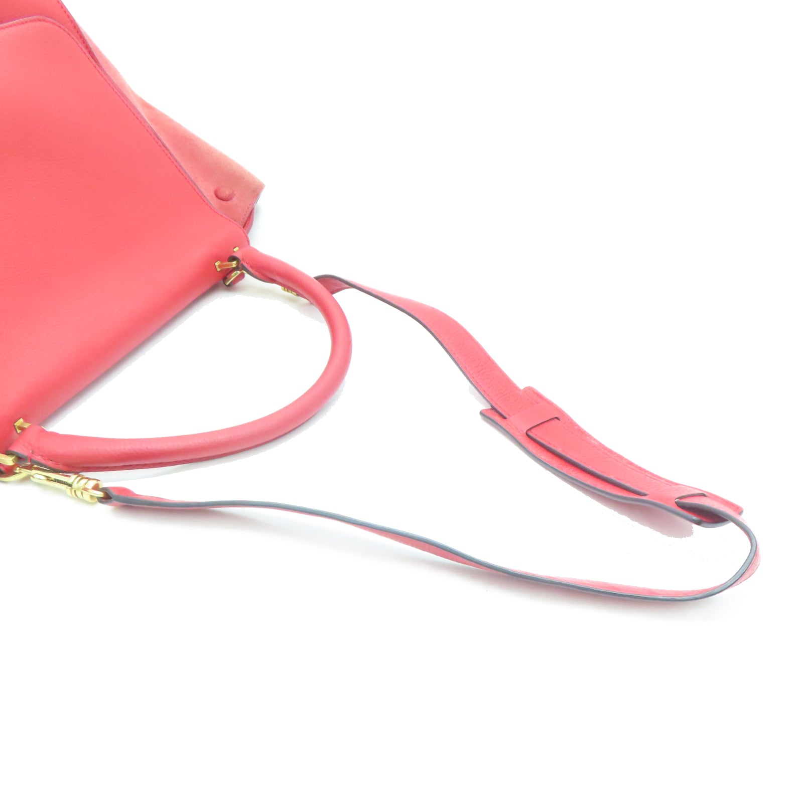 CELINE 牛皮皮革Trapze金扣手挽肩背两用袋红色