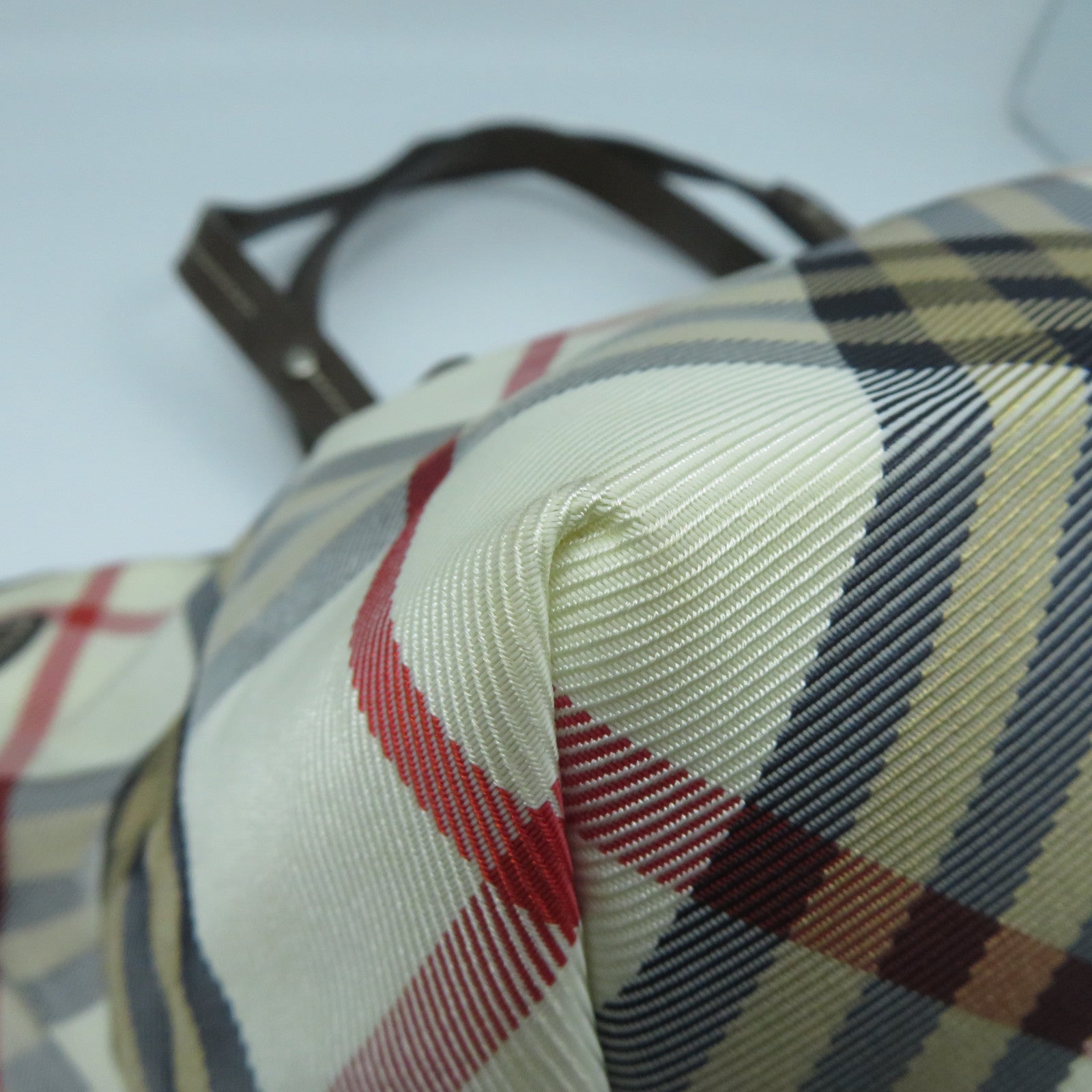 BURBERRY 帆布Shoulder Bag銀扣肩背袋啡色/米色