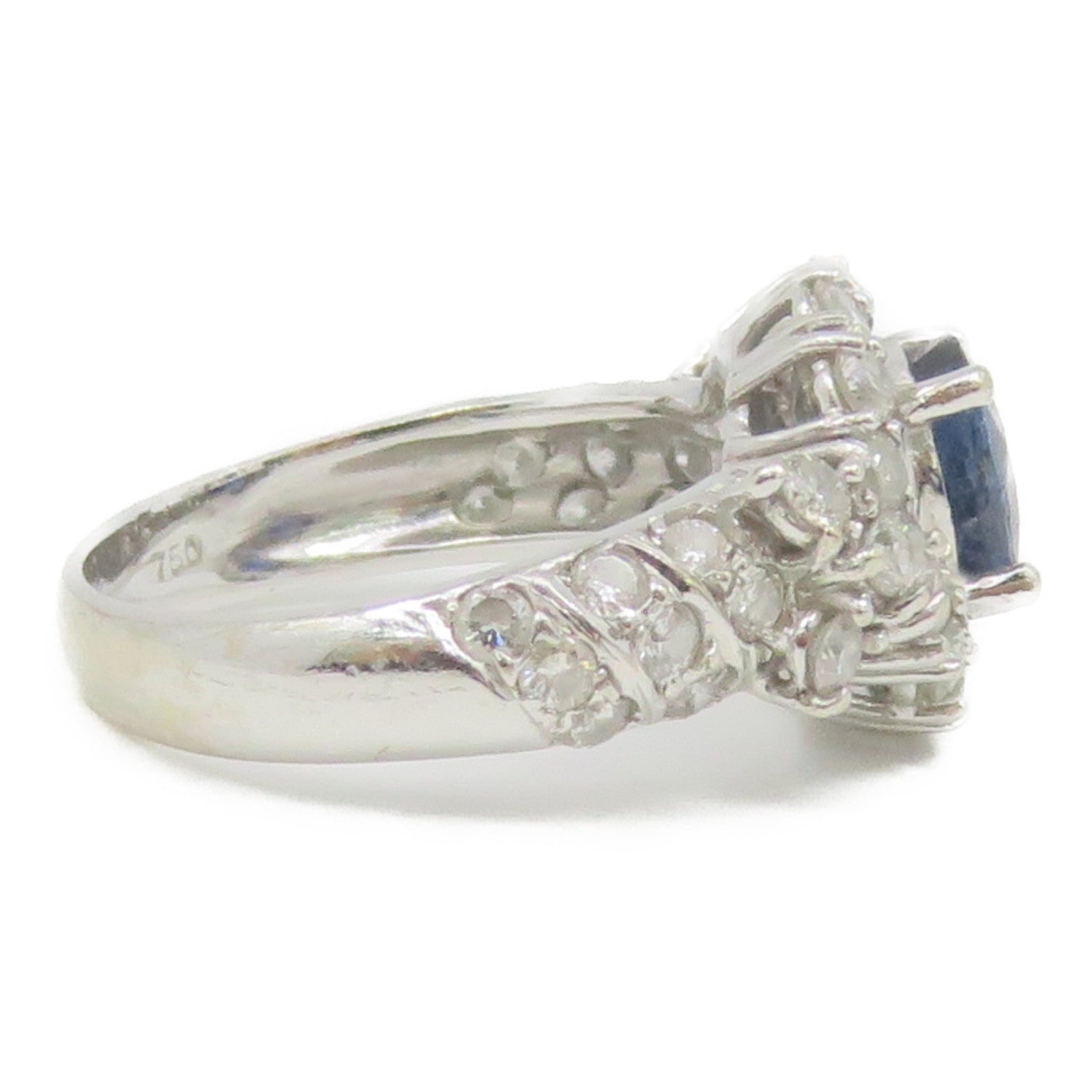 JEWELRY 【激减优惠】18K白金Sapphire Ring蓝宝石戒指US#4.5